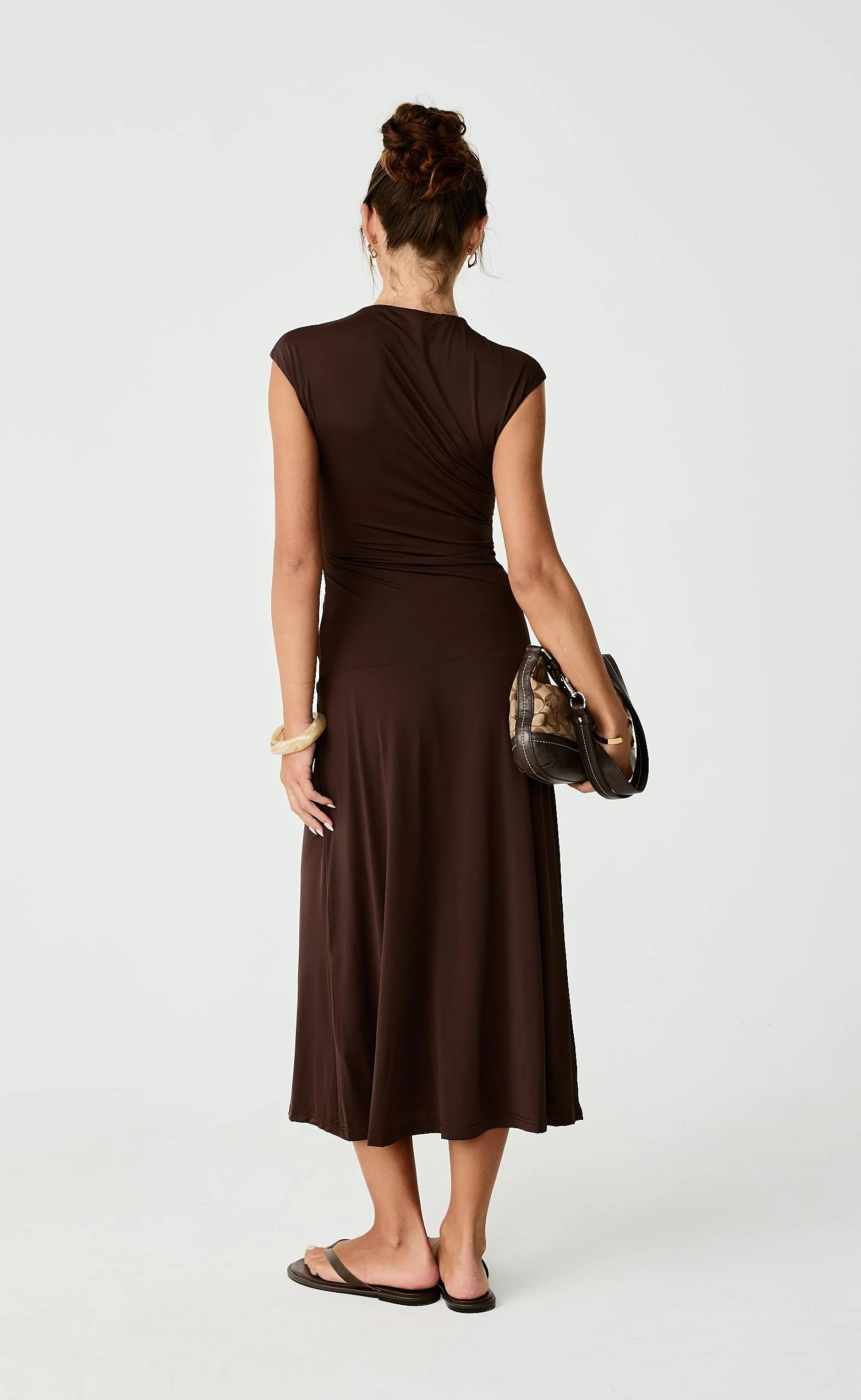 Mila Midi Dress (Chocolate) - Image 4