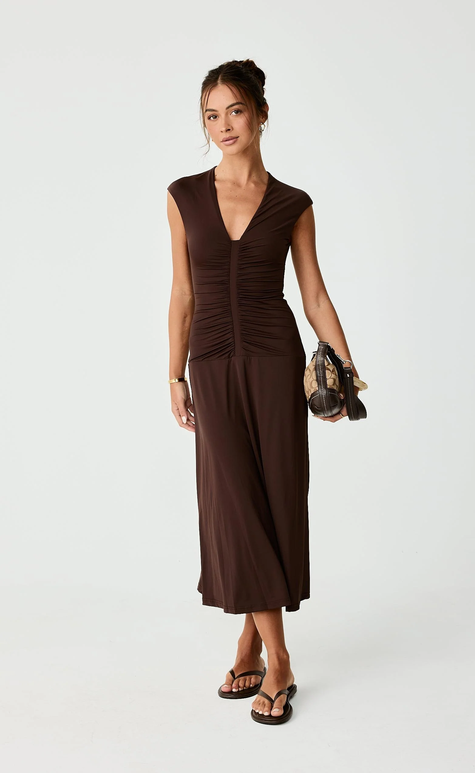 Mila Midi Dress (Chocolate) - Image 5
