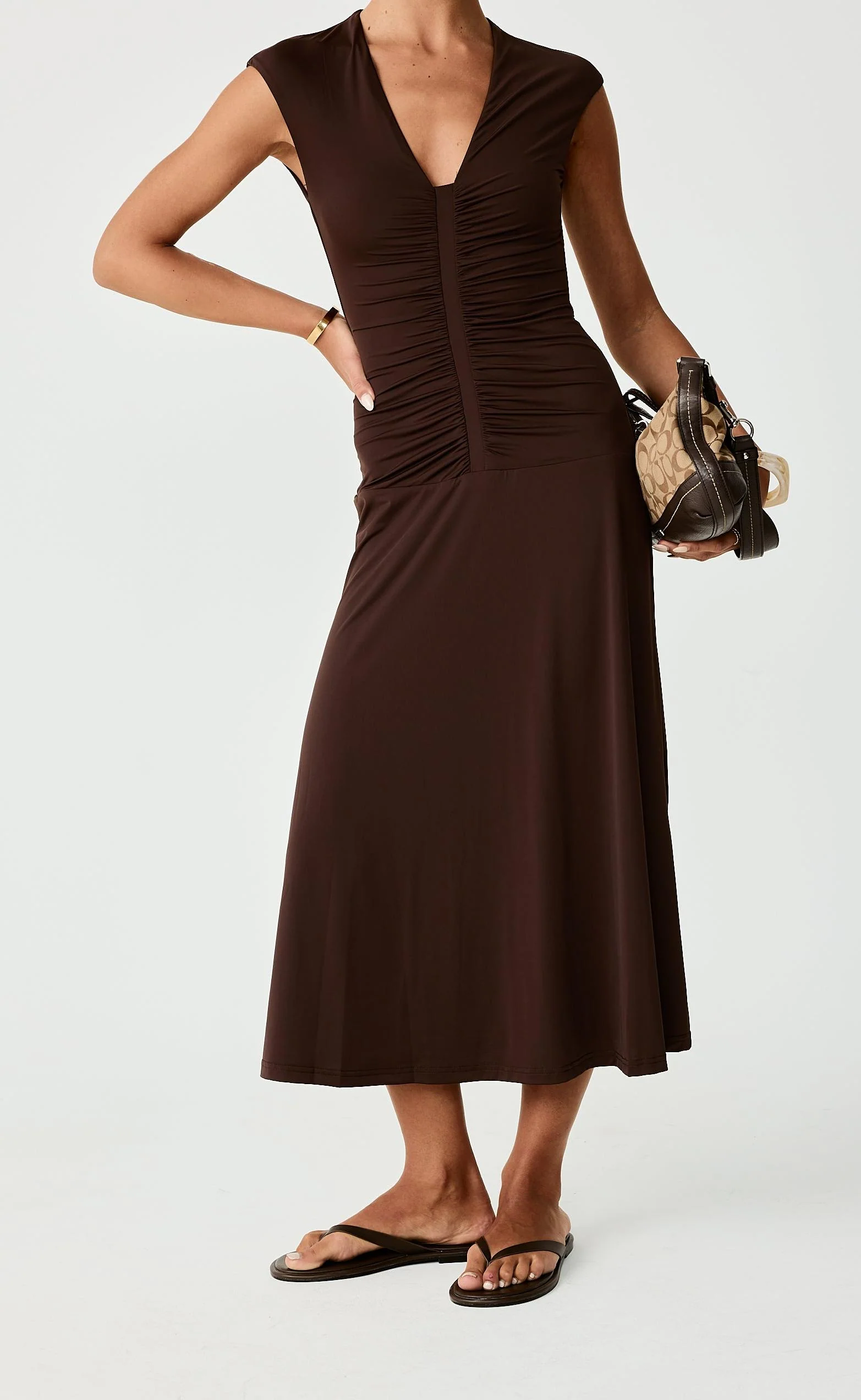 Mila Midi Dress (Chocolate) - Image 6