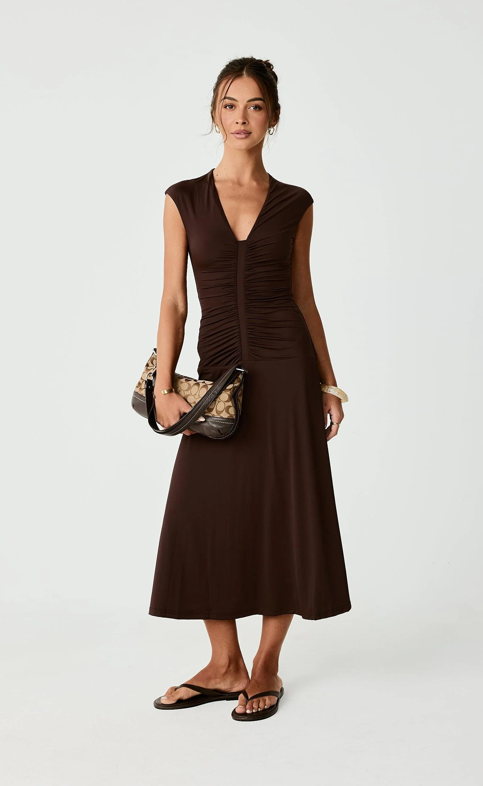 Mila Midi Dress (Chocolate) - Image 7