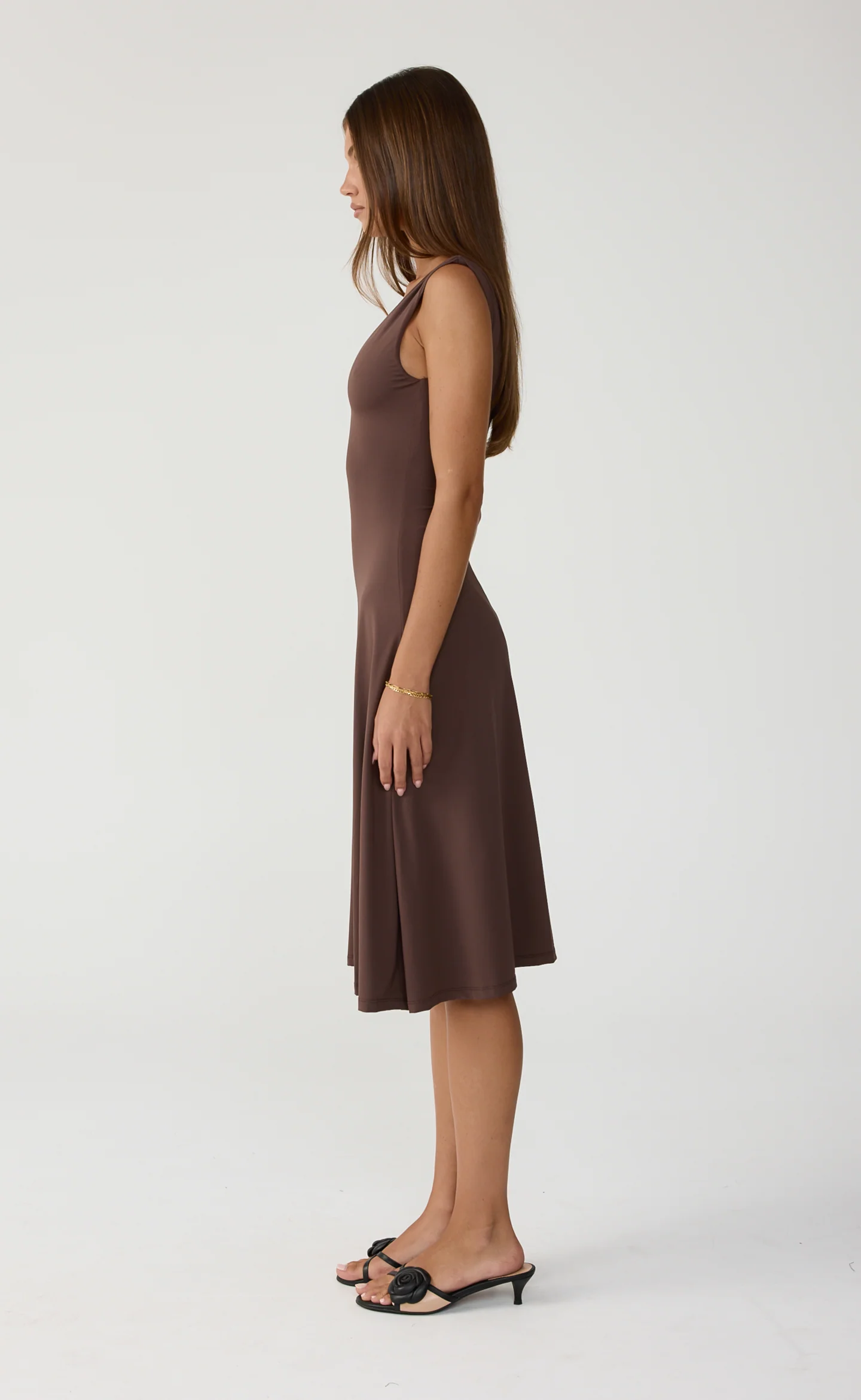Milene Midi Dress (Chocolate) - Image 4