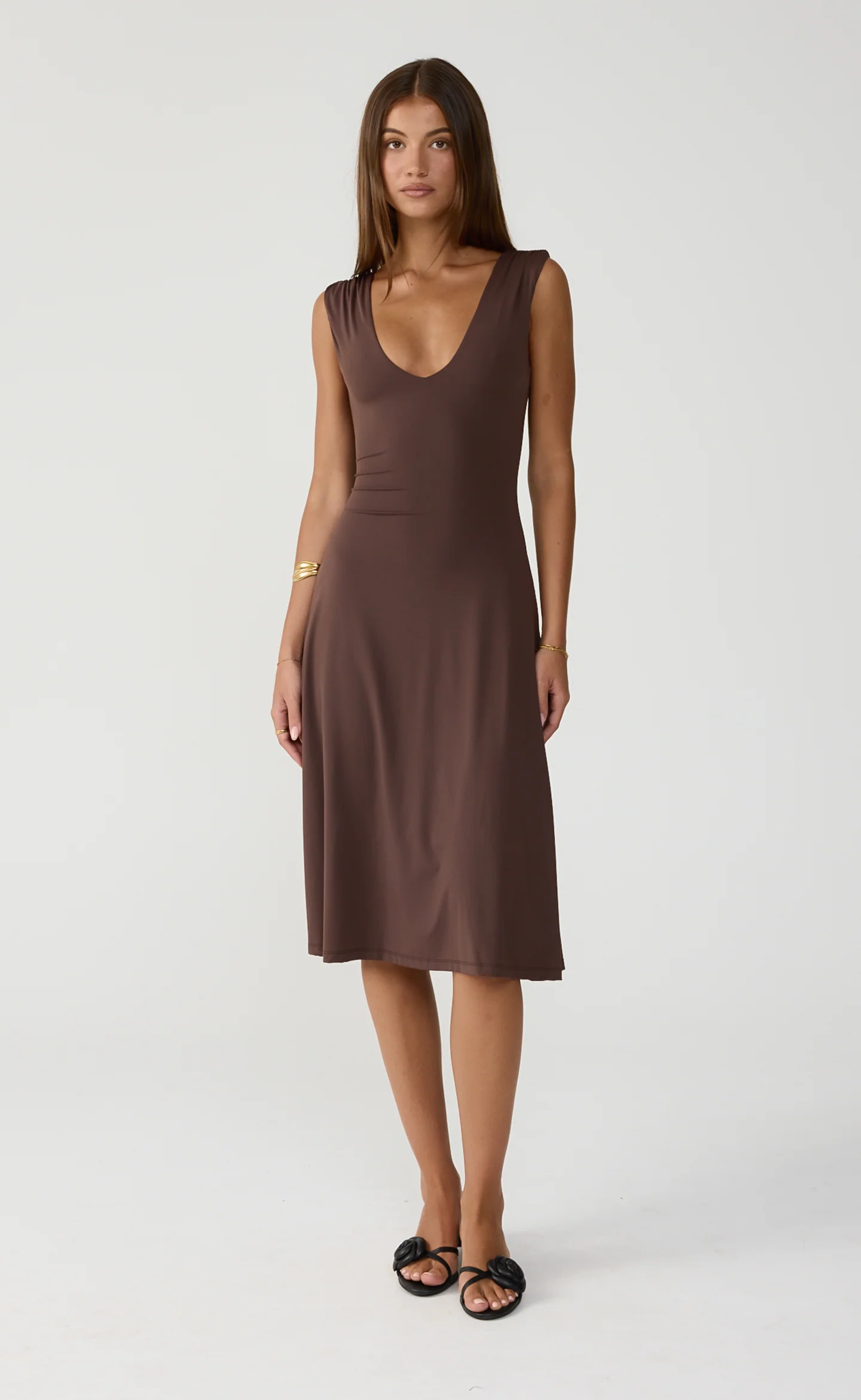 Milene Midi Dress (Chocolate) - Image 5