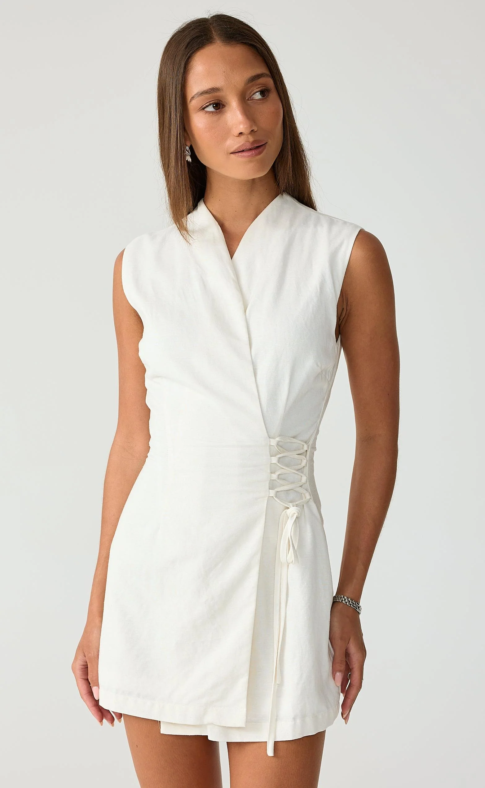Montane Mini Dress (Off White) - Image 6