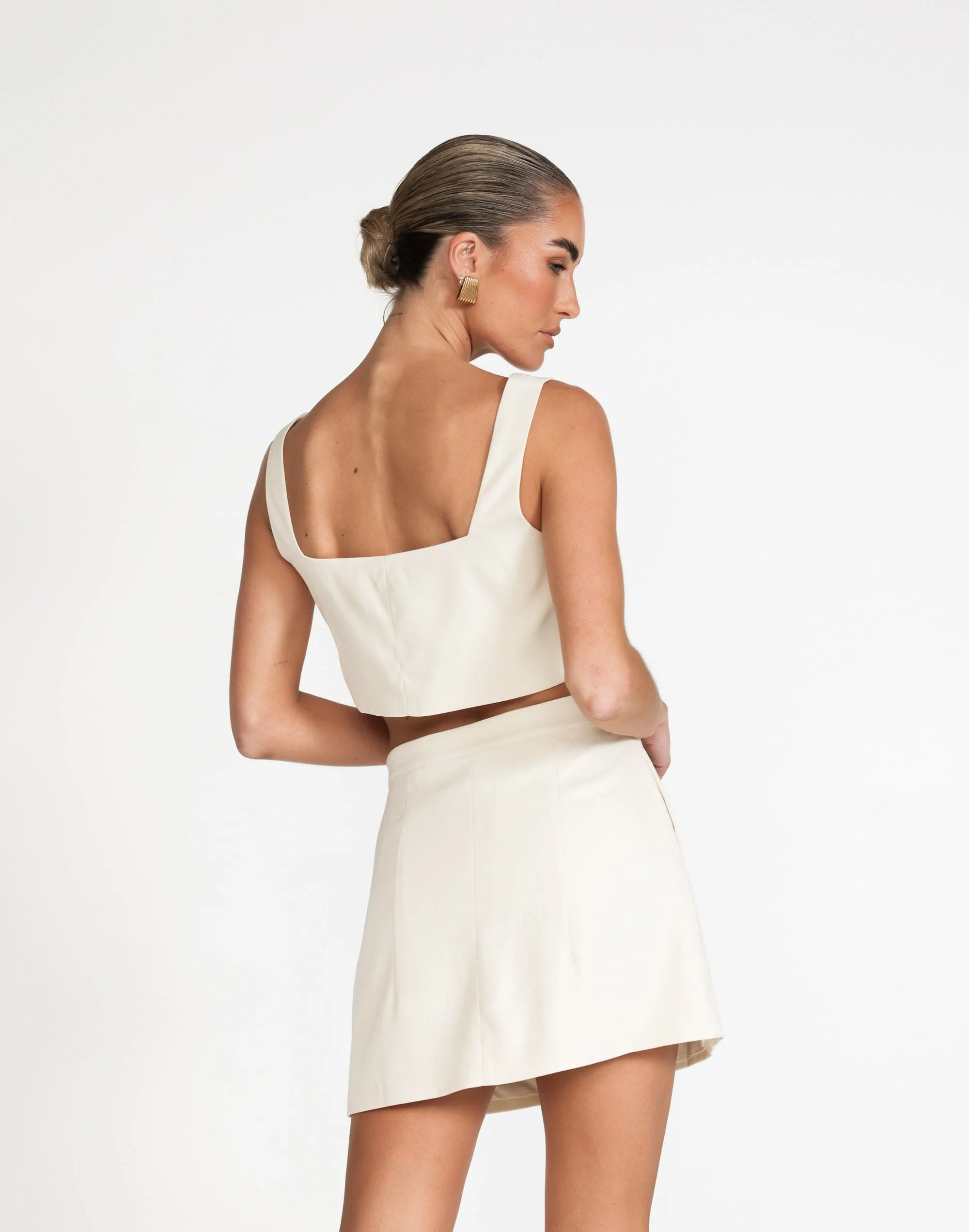 Myza Mini Skirt (Oat) - Image 4