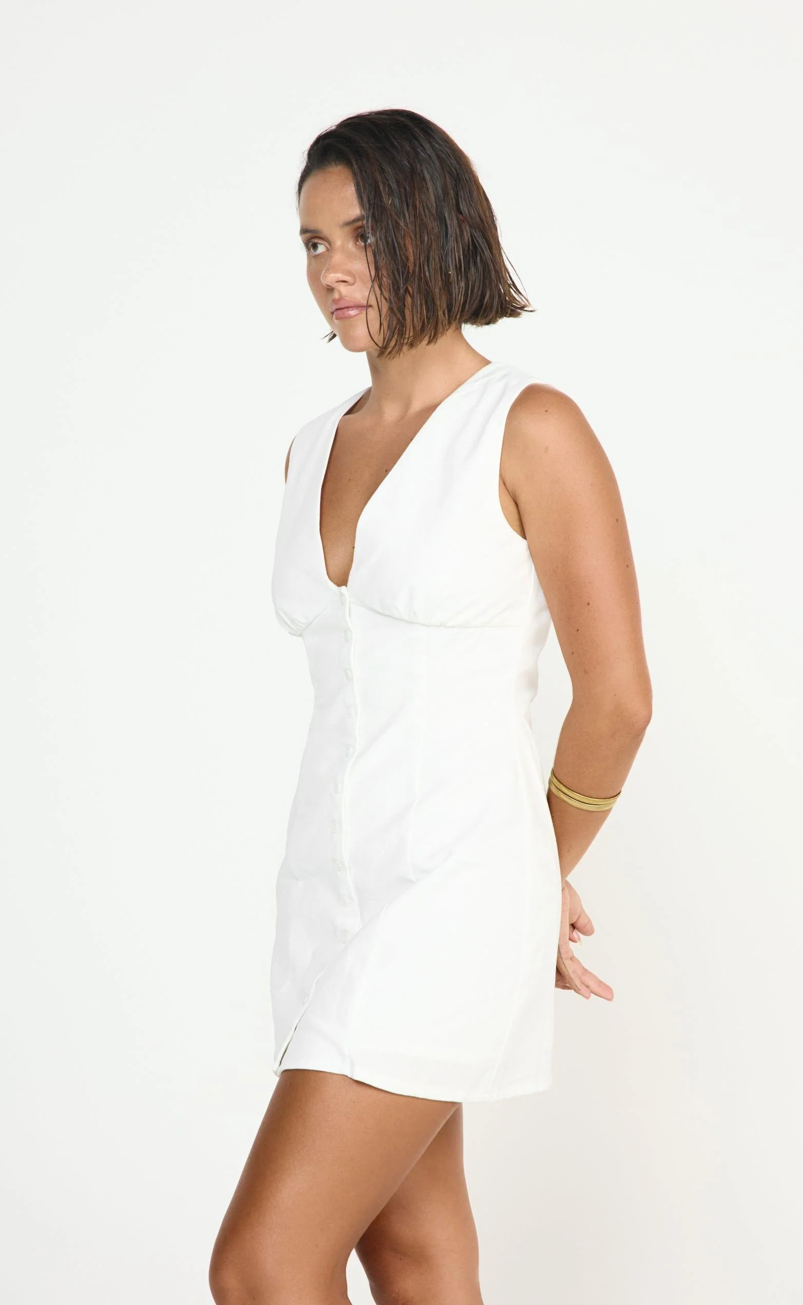 Nautical Mini Dress (White) - Image 5