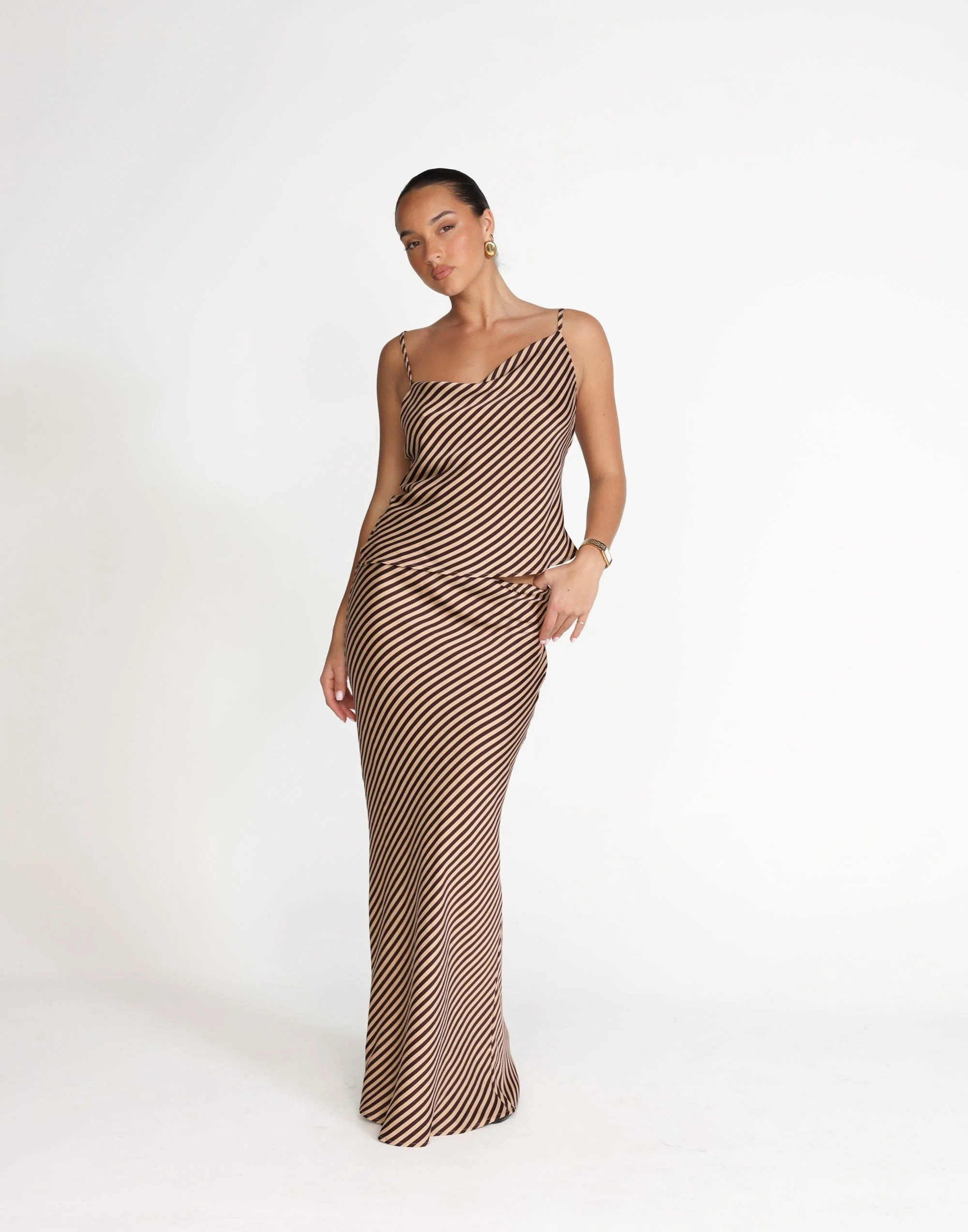 Nigella Top (Caramel Pinstripe) - Image 2
