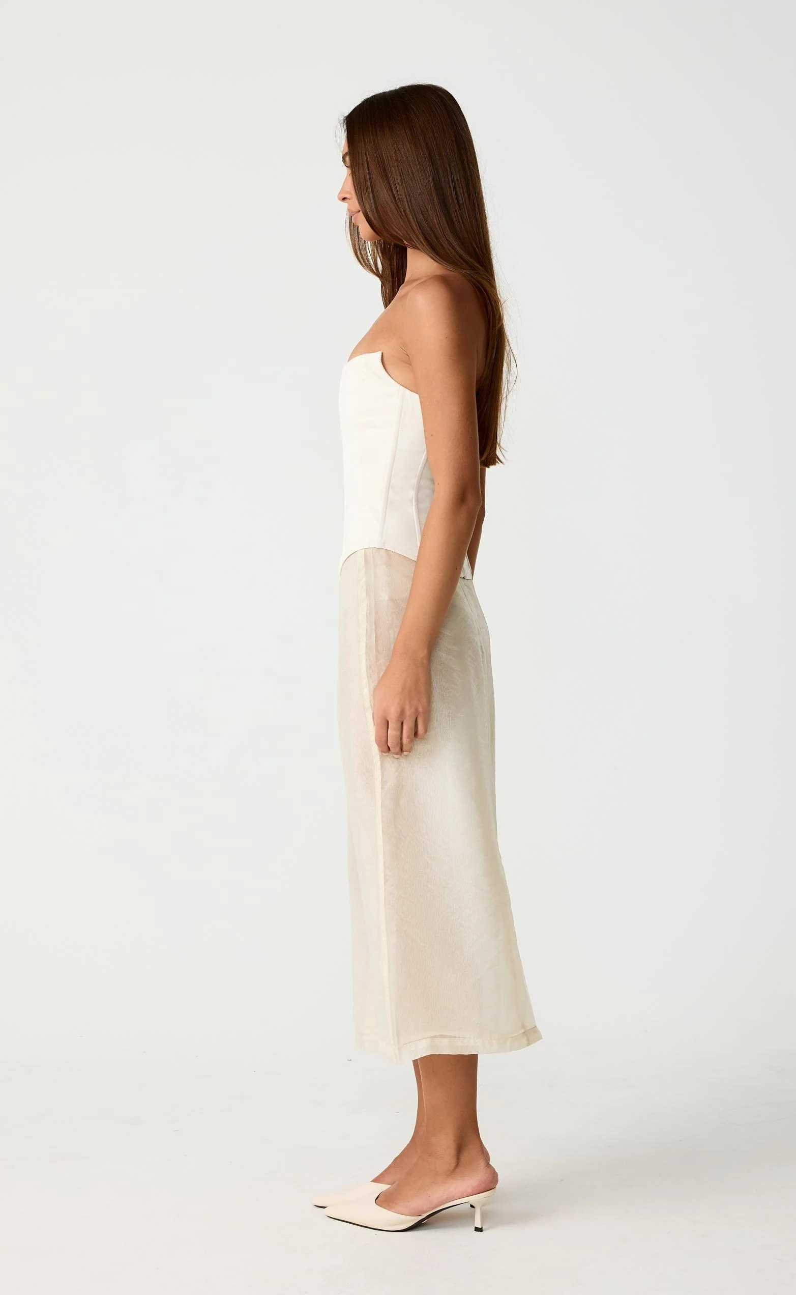 Night Out Midi Skirt (Cream) - Image 4
