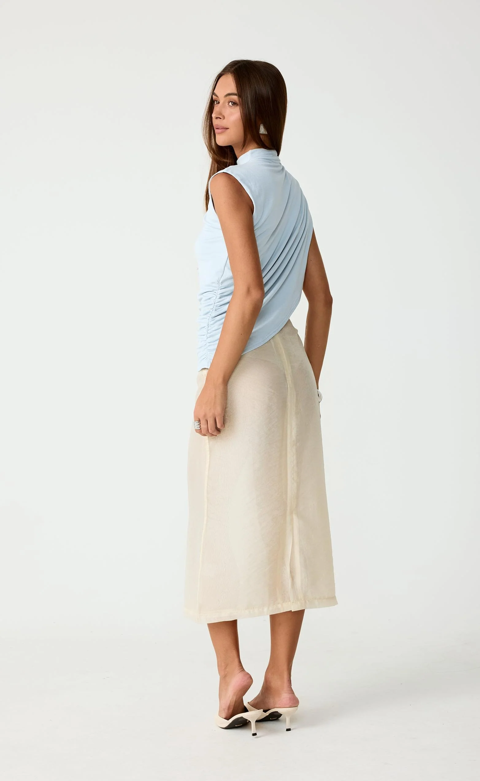 Night Out Midi Skirt (Cream) - Image 6