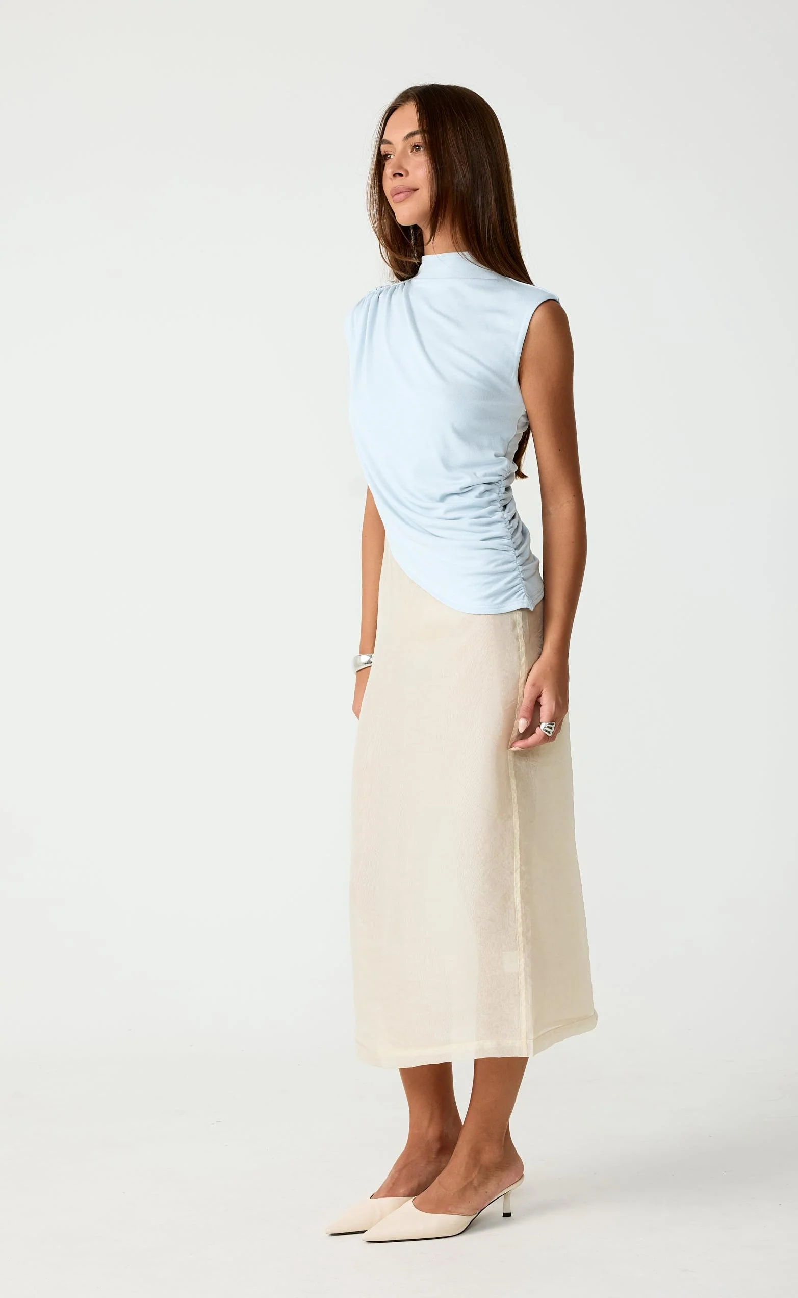 Night Out Midi Skirt (Cream) - Image 7