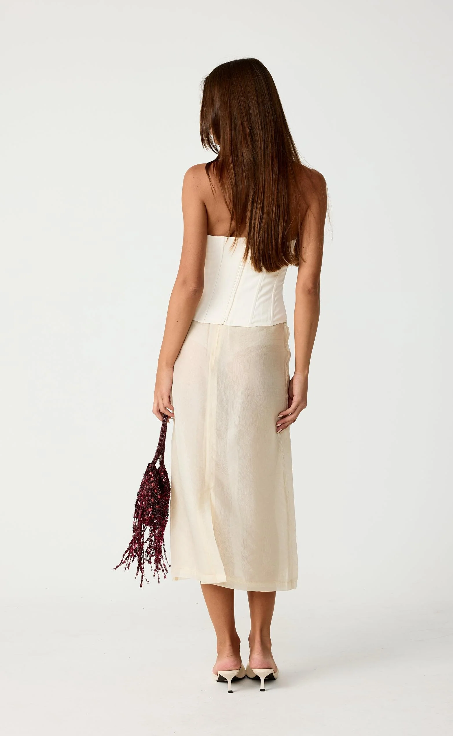 Night Out Midi Skirt (Cream) - Image 8