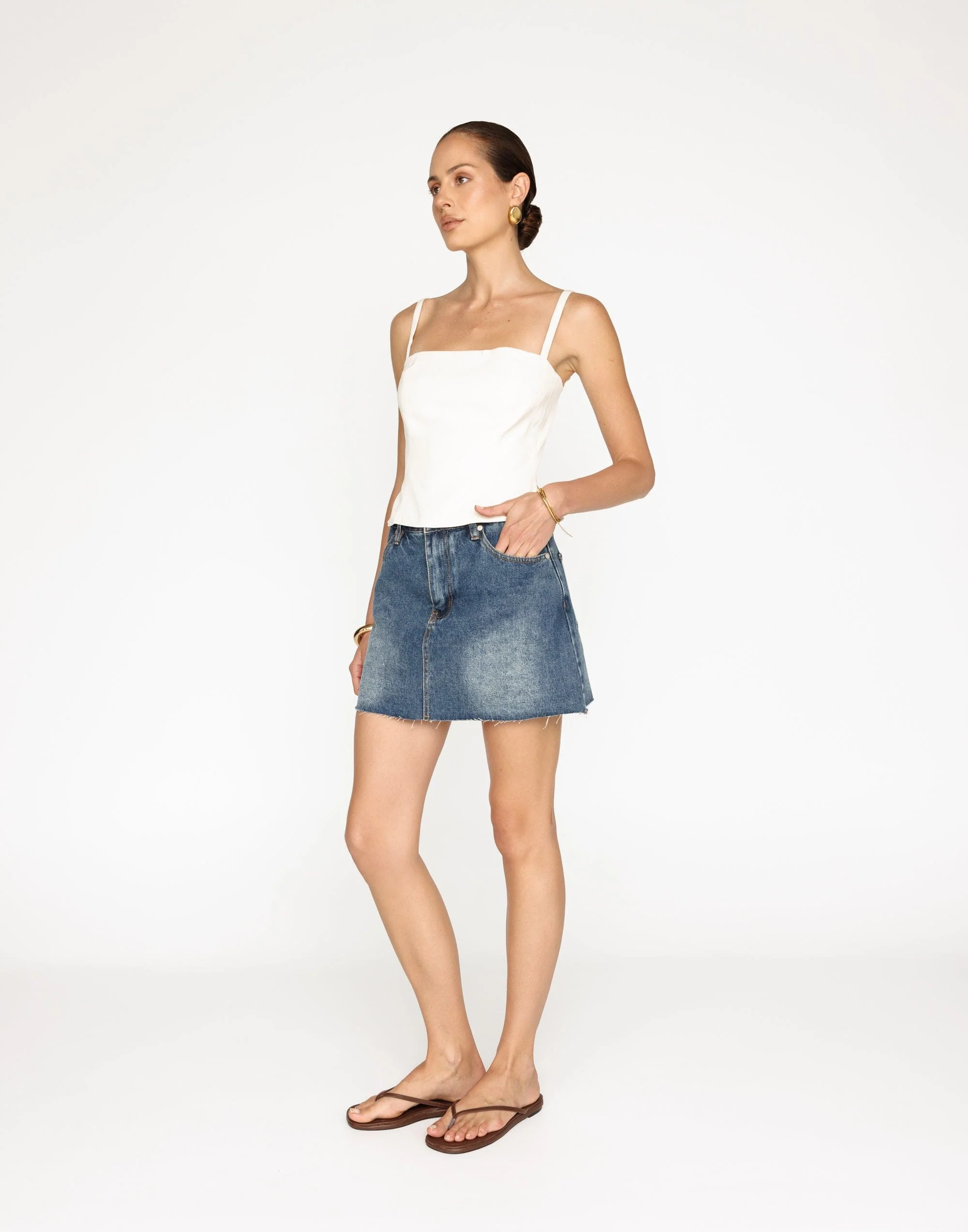 Okara Denim Skort (Faded Mid Wash) - Image 3