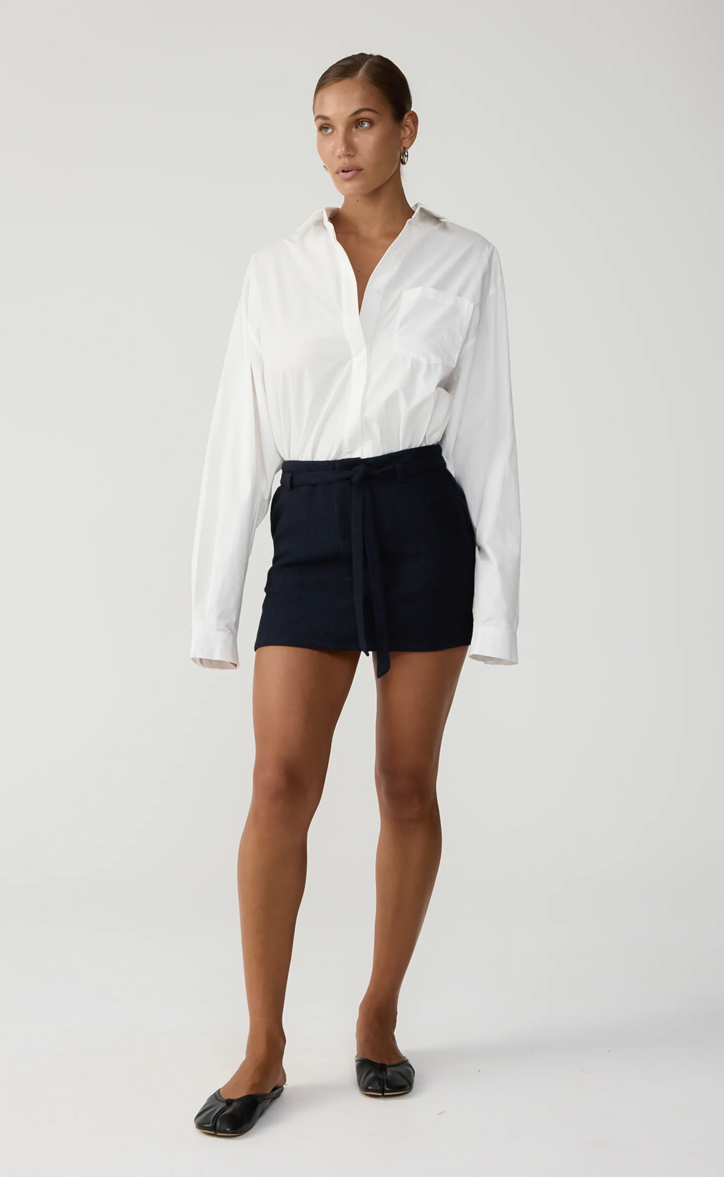 Overtime Mini Skirt (Navy Texture) - Image 6