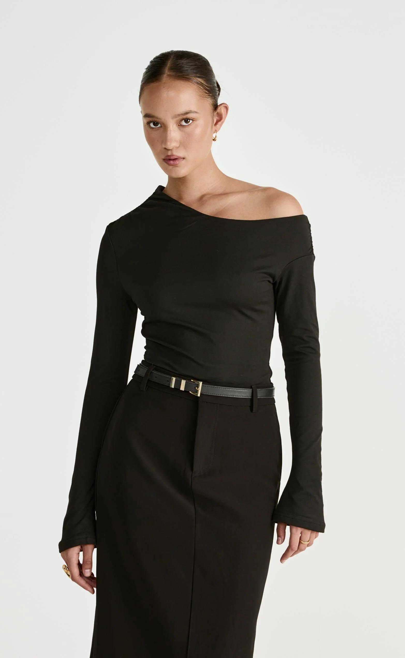 Ozias Long Sleeve Top (Black) - Image 5