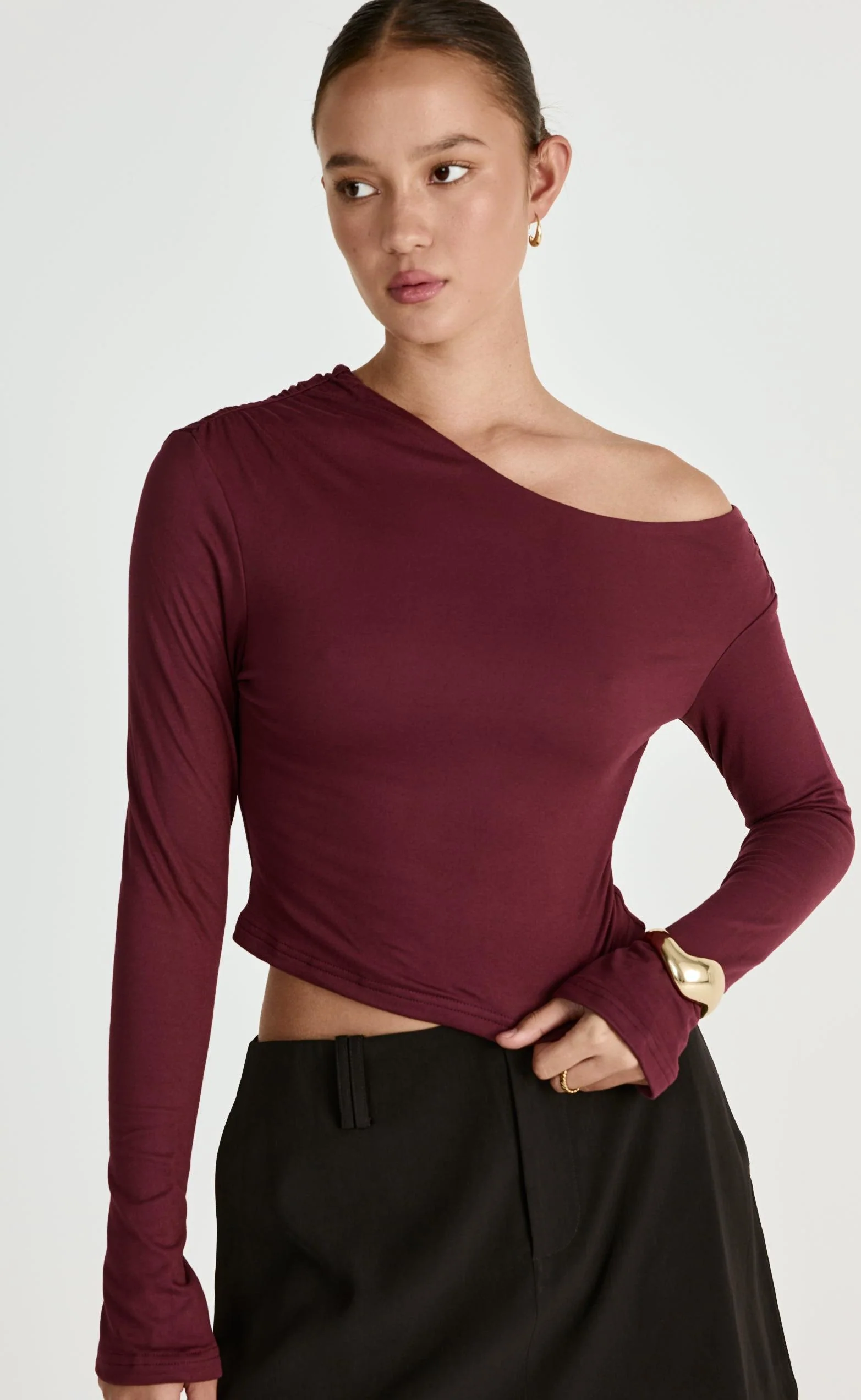 Ozias Long Sleeve Top (Plum) - Image 5