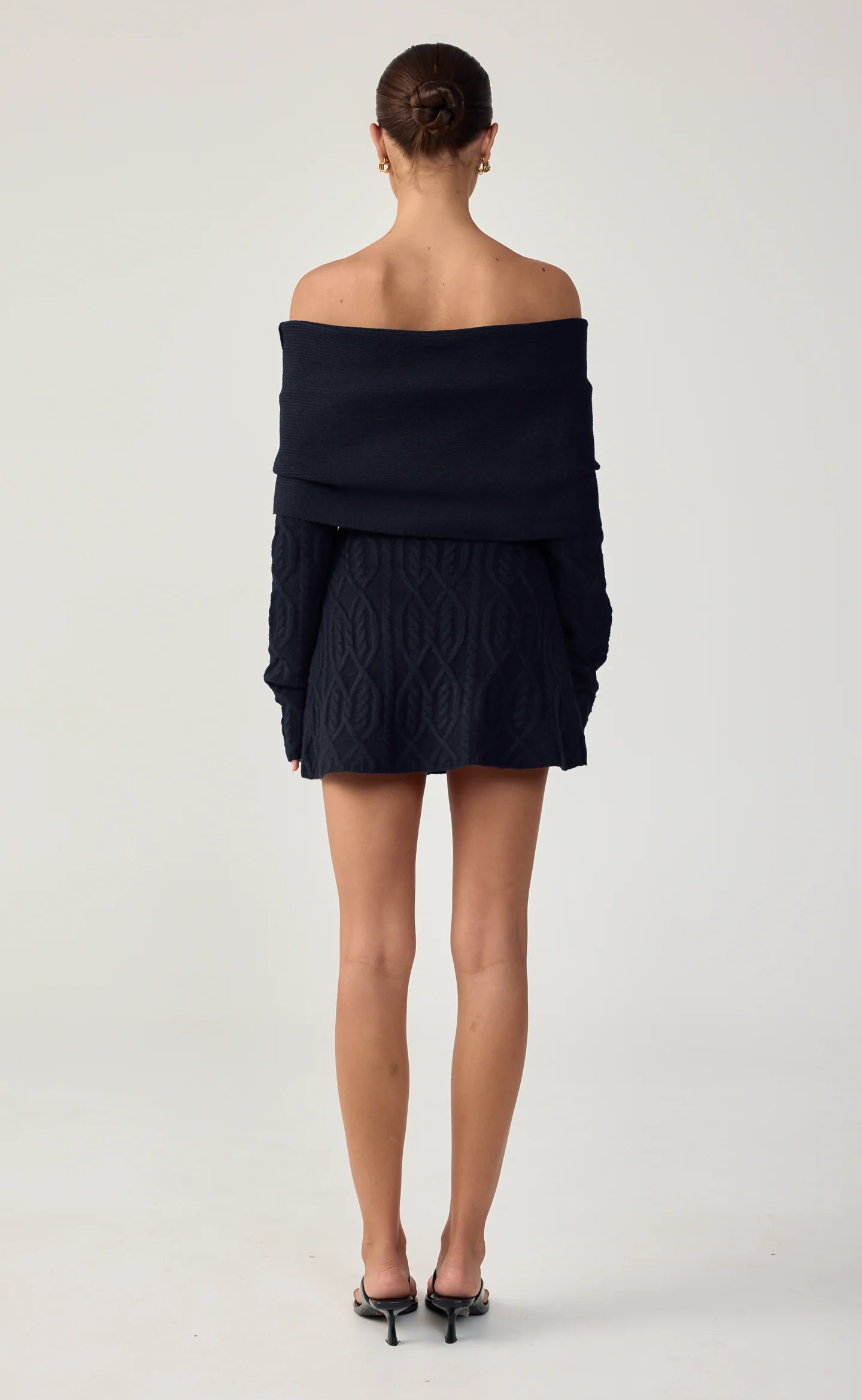Pavati Long Sleeve Mini Dress (Navy) - Image 3