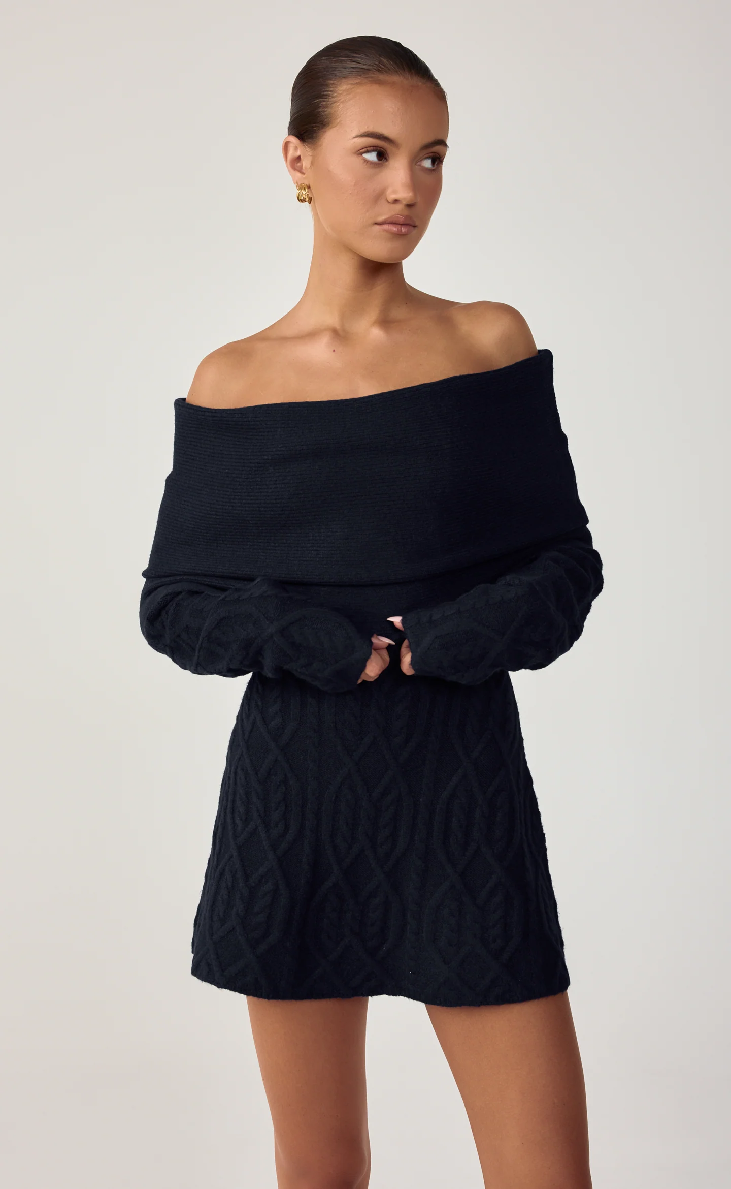 Pavati Long Sleeve Mini Dress (Navy) - Image 7
