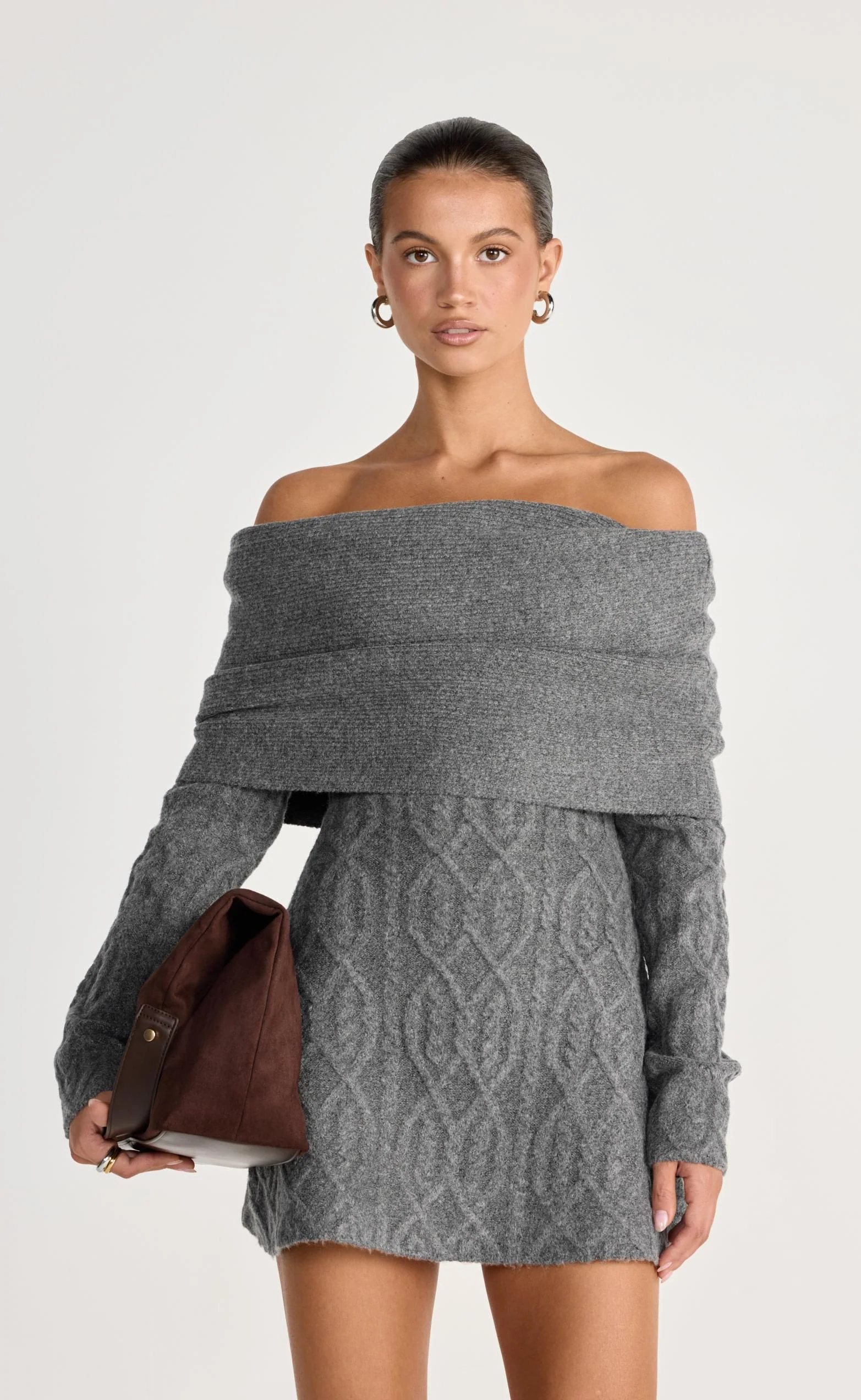 Pavati Long Sleeve Mini Dress (Slate) - Image 2
