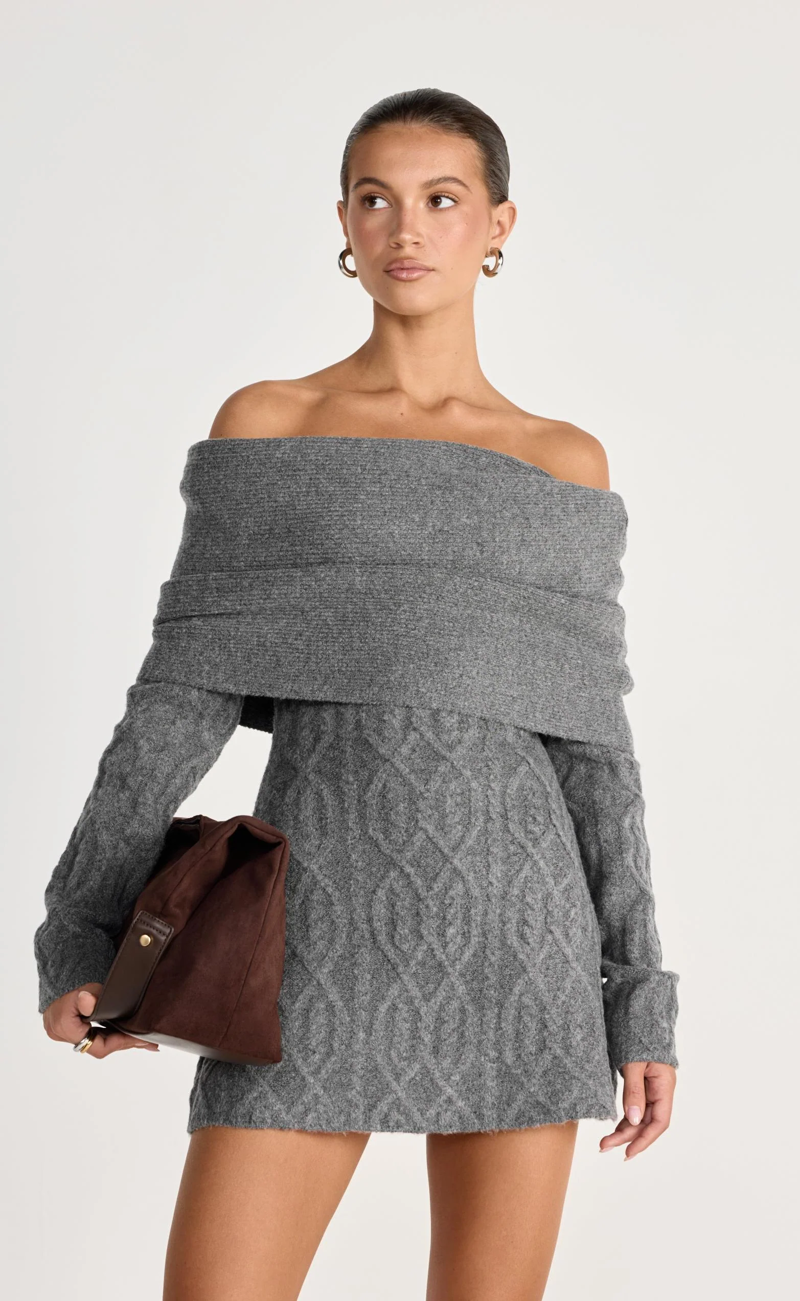 Pavati Long Sleeve Mini Dress (Slate) - Image 3