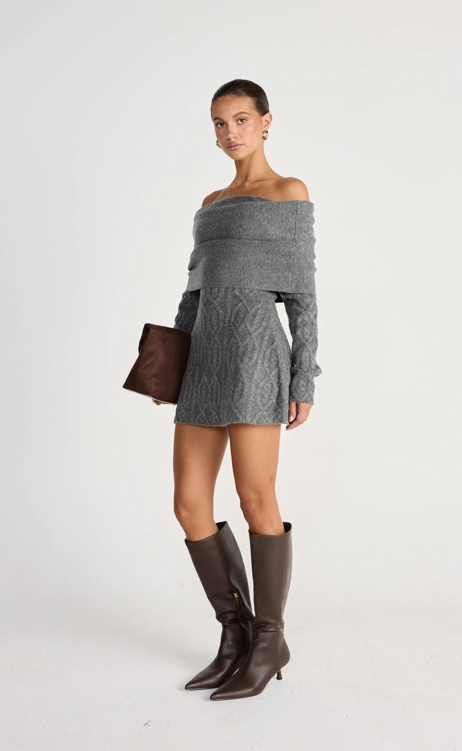 Pavati Long Sleeve Mini Dress (Slate) - Image 4
