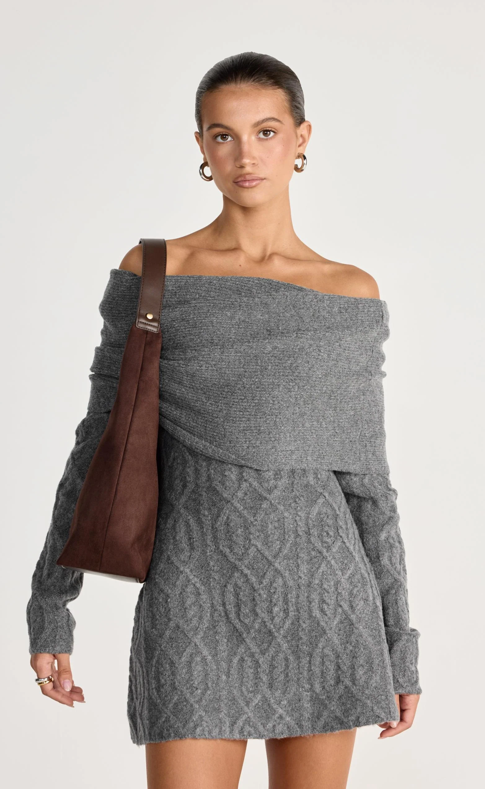 Pavati Long Sleeve Mini Dress (Slate) - Image 5