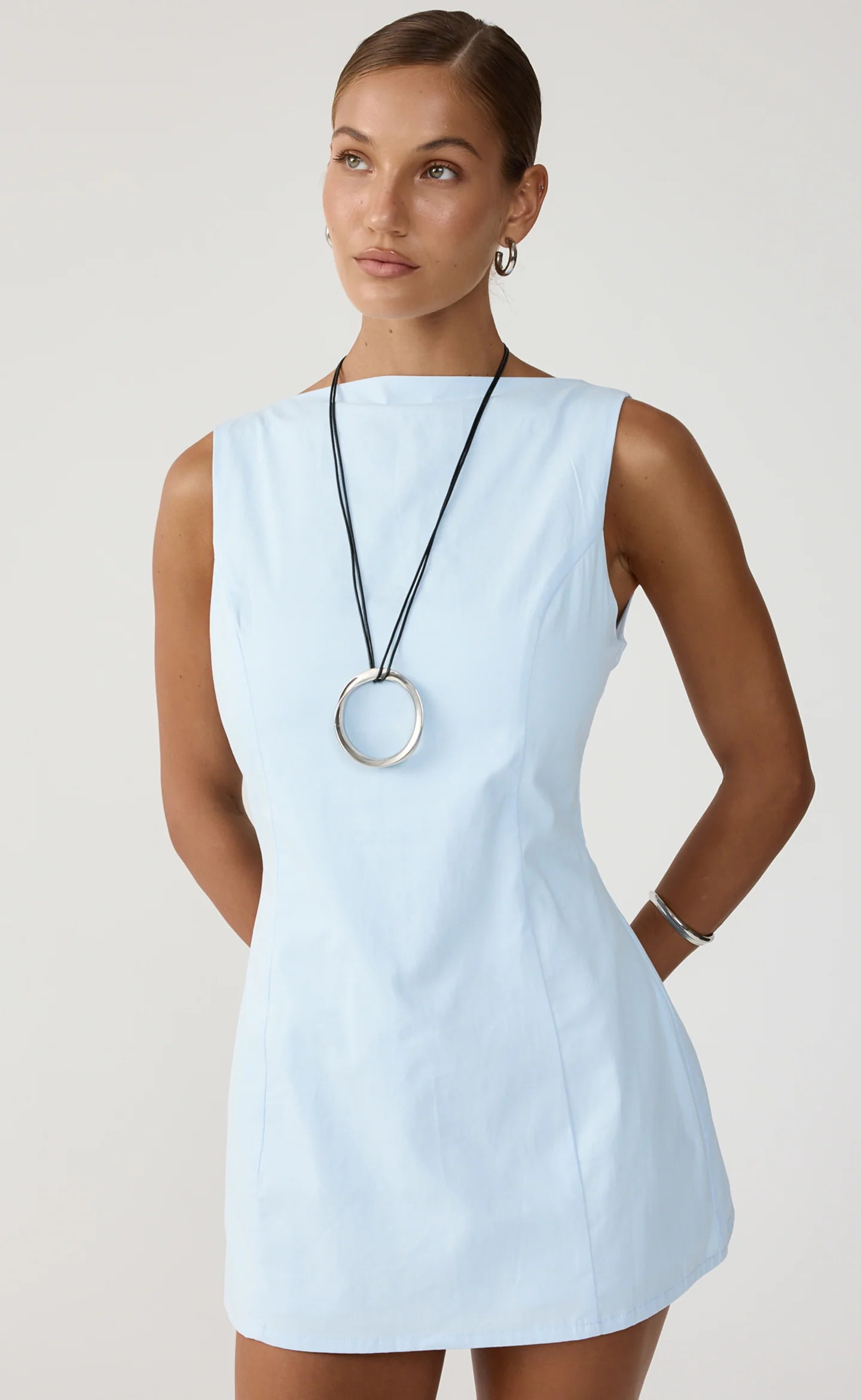 Piers Mini Dress (Sky) - Image 6