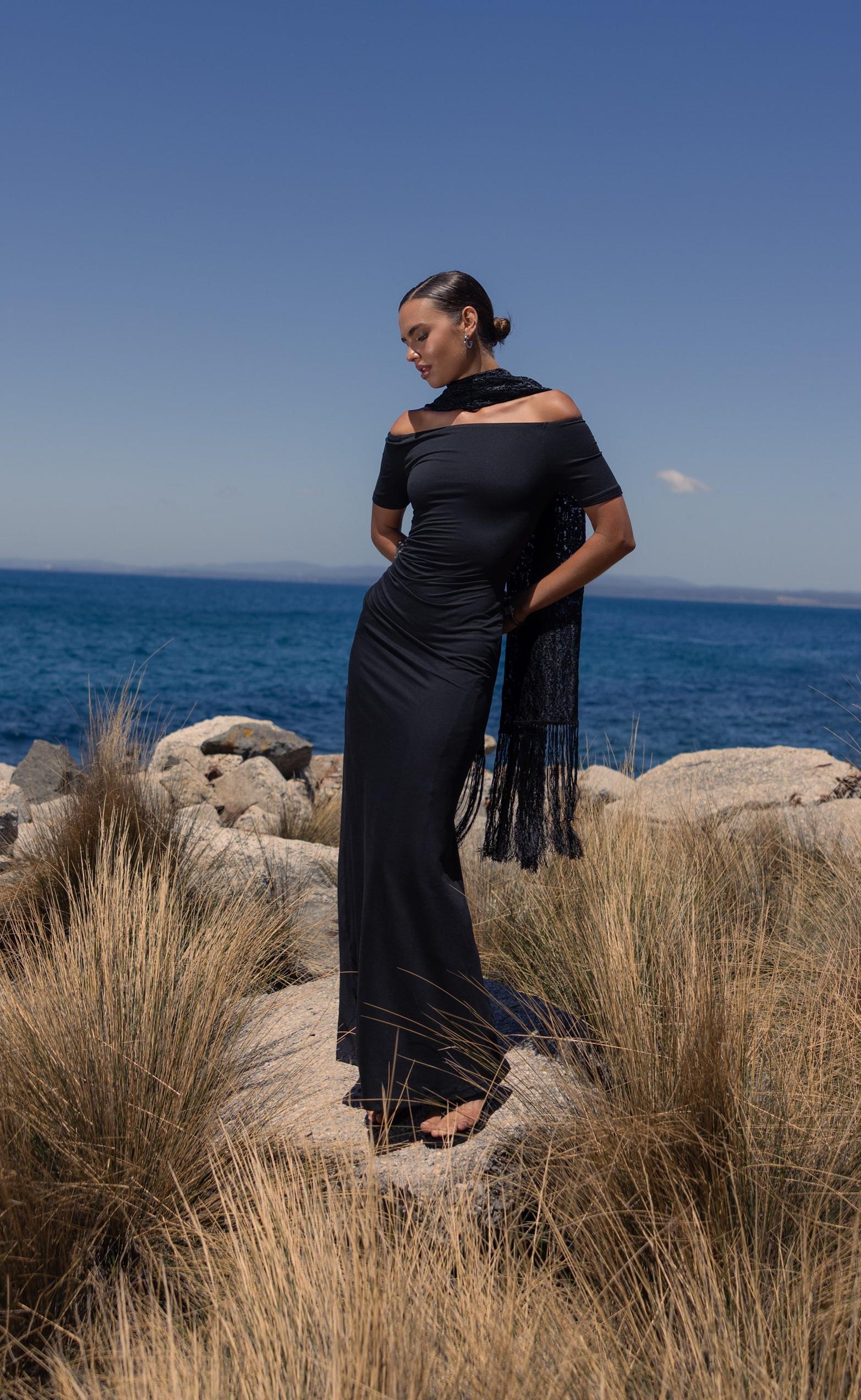 Piper Maxi Dress (Black) - Image 7