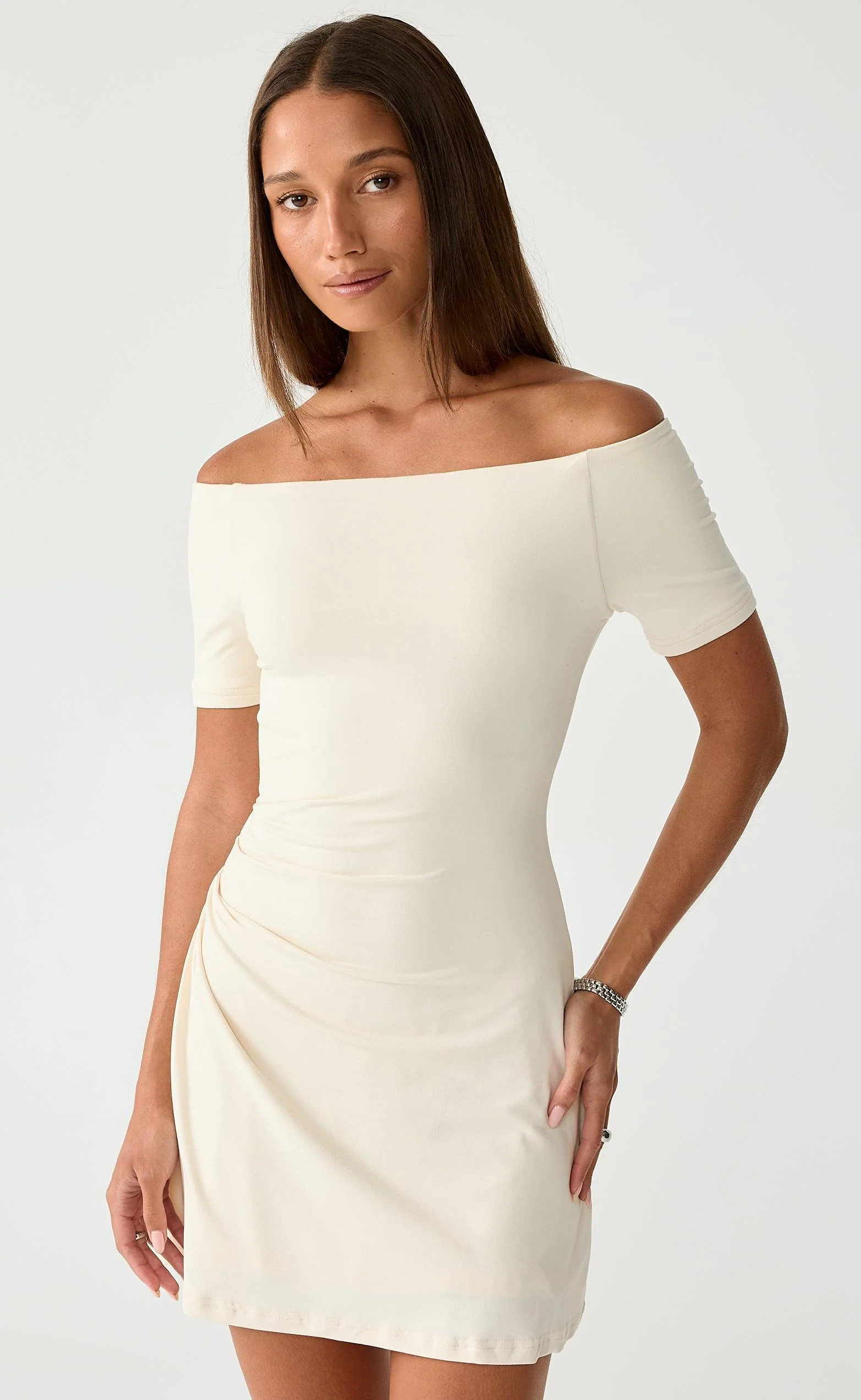 Piper Mini Dress (Oat) - Image 6