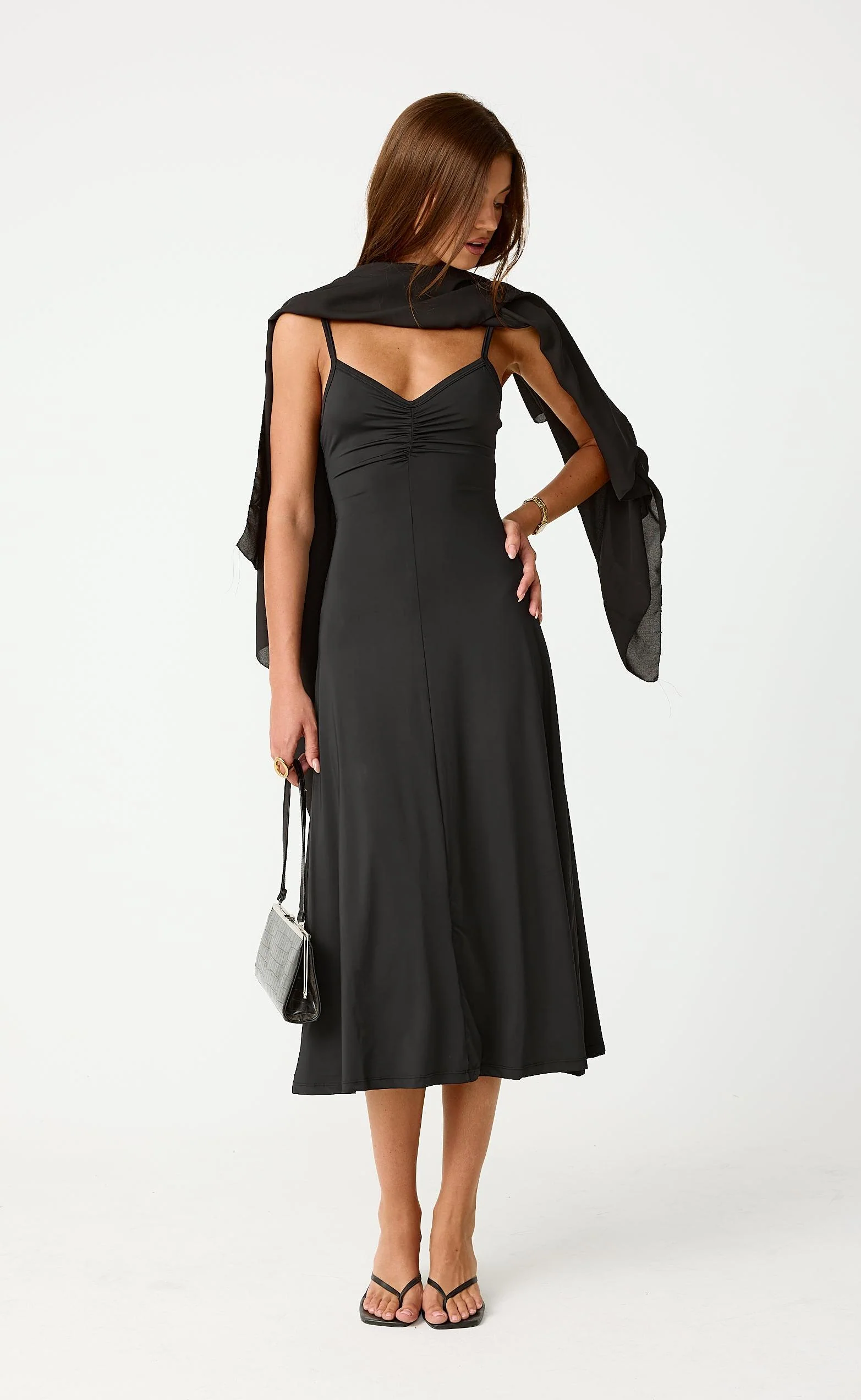 Poppy Midi Dress (Black) - Image 3