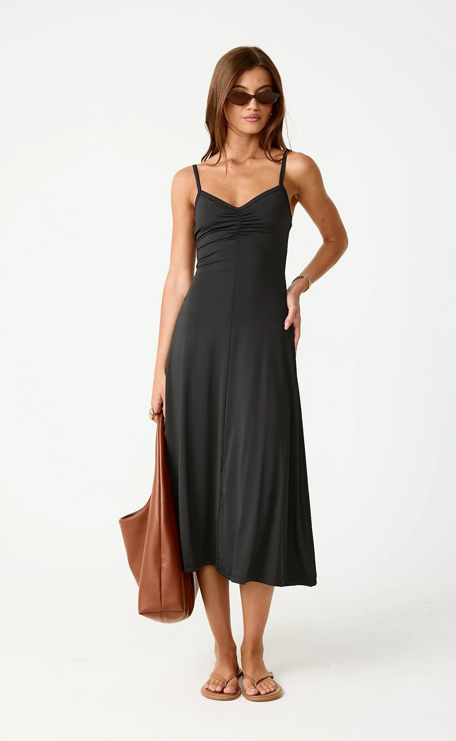 Poppy Midi Dress (Black) - Image 4