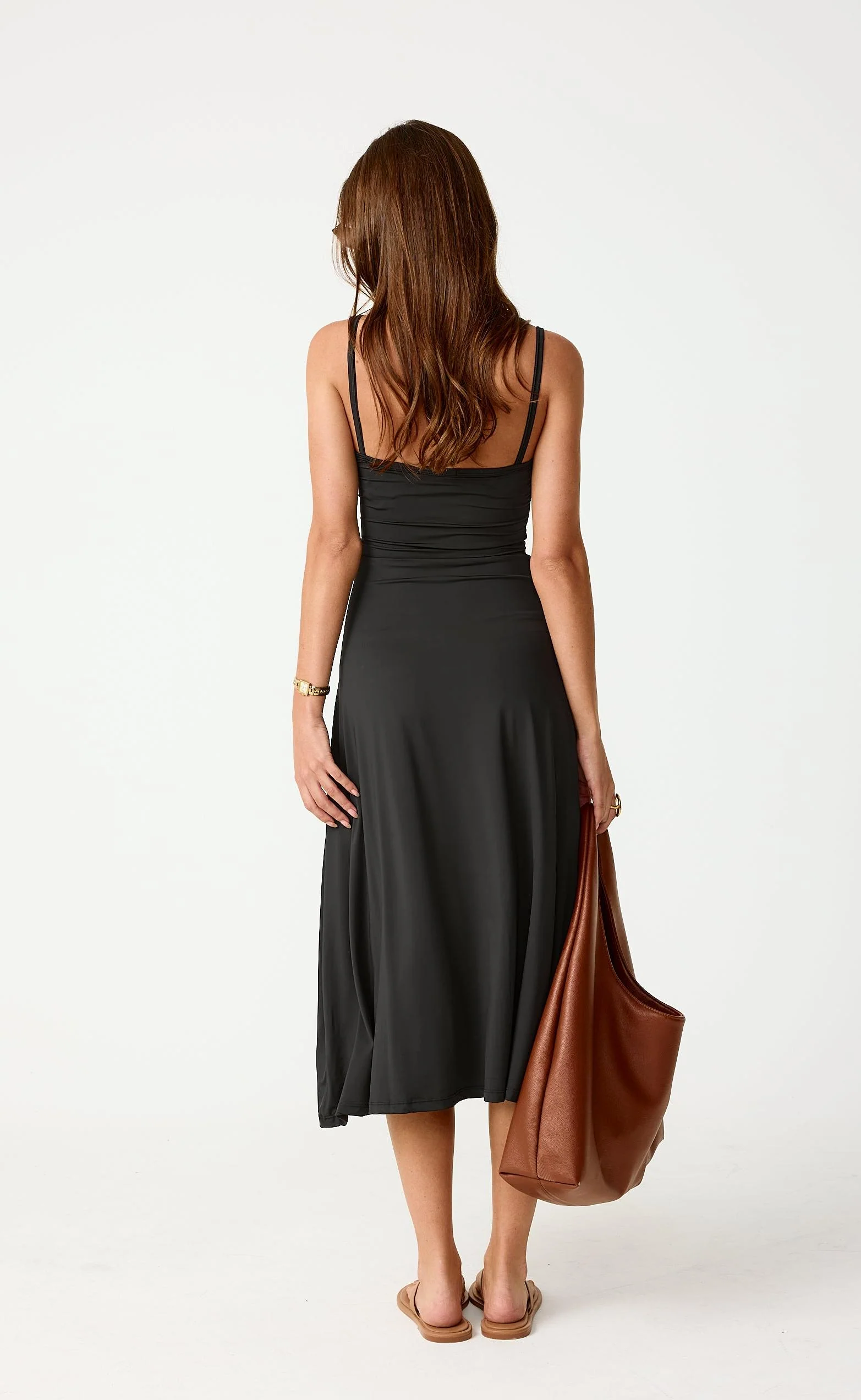 Poppy Midi Dress (Black) - Image 6