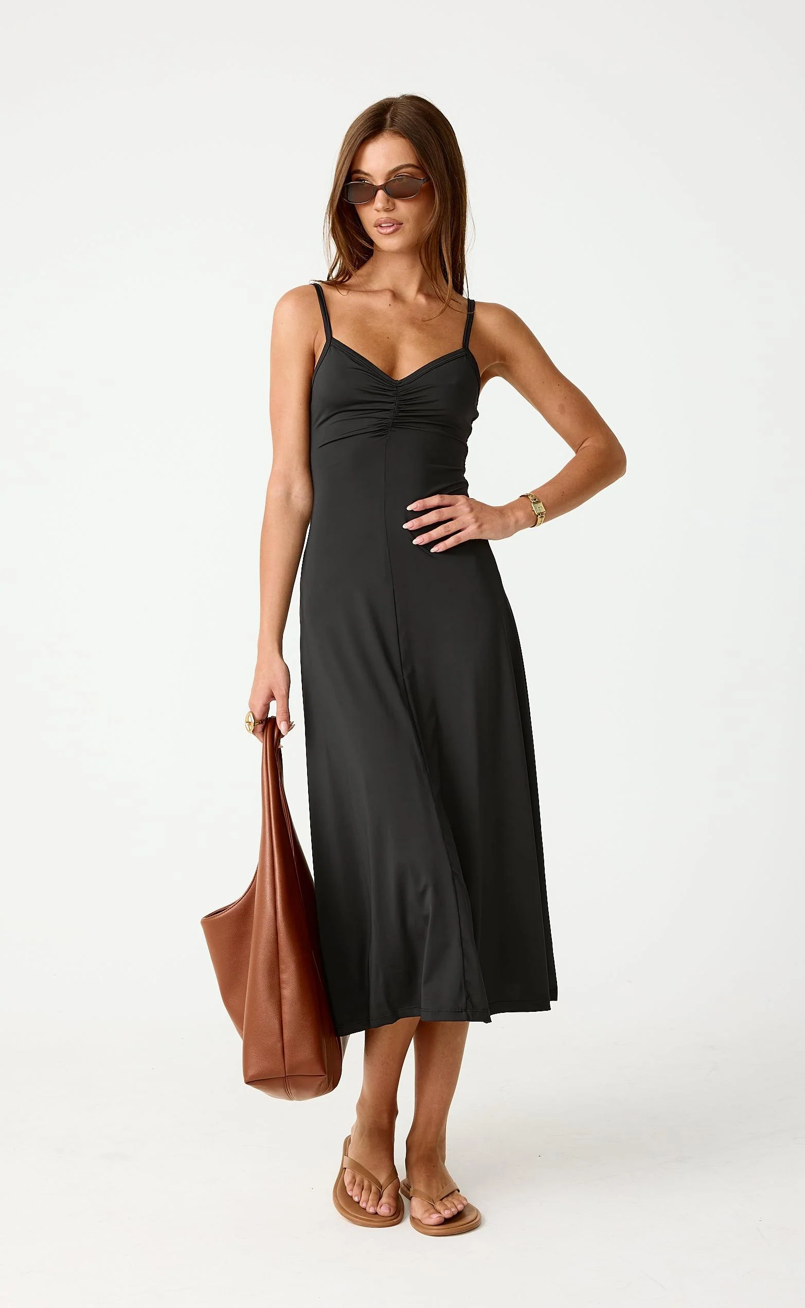 Poppy Midi Dress (Black) - Image 7