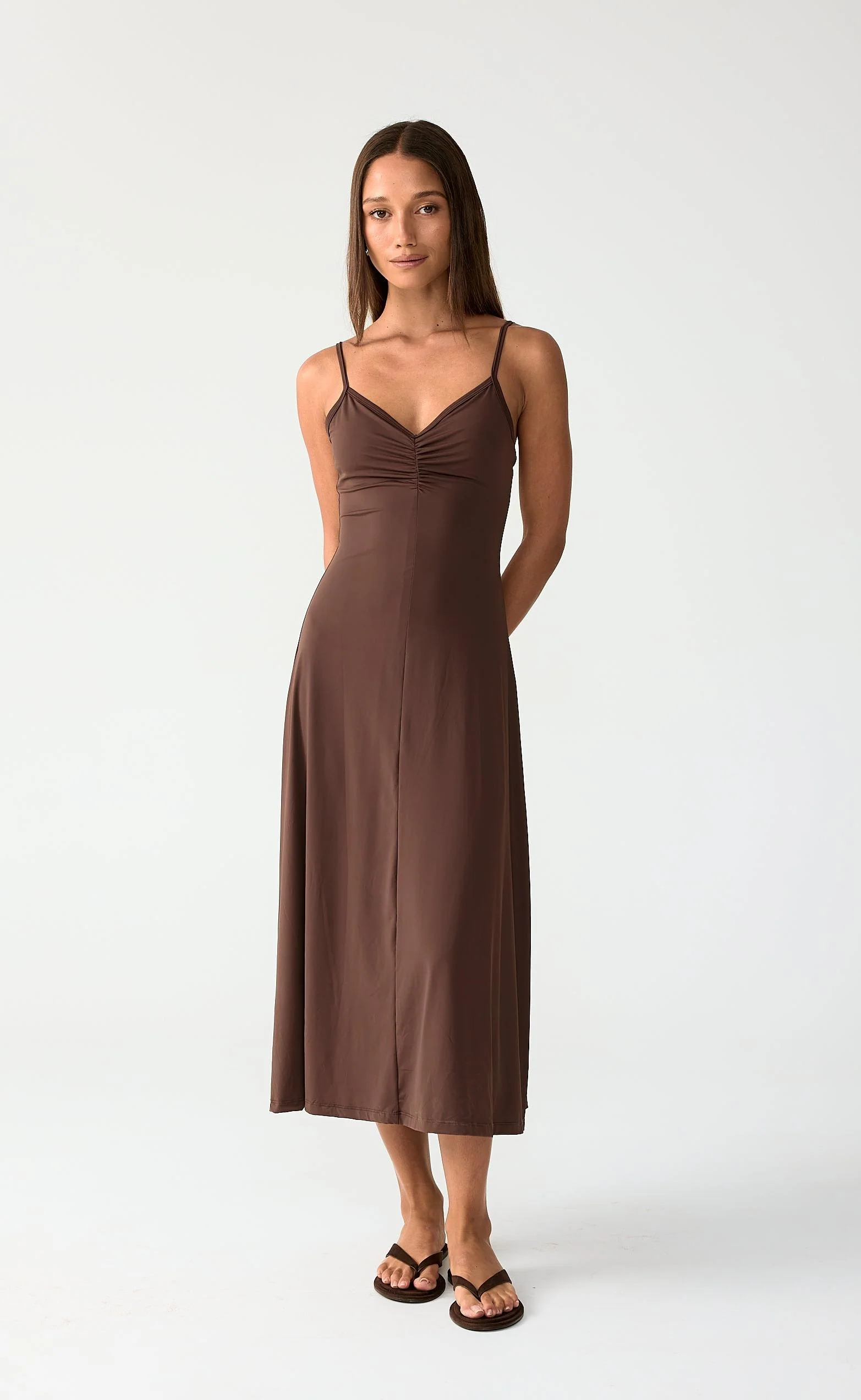 Poppy Midi Dress (Chocolate) - Image 5