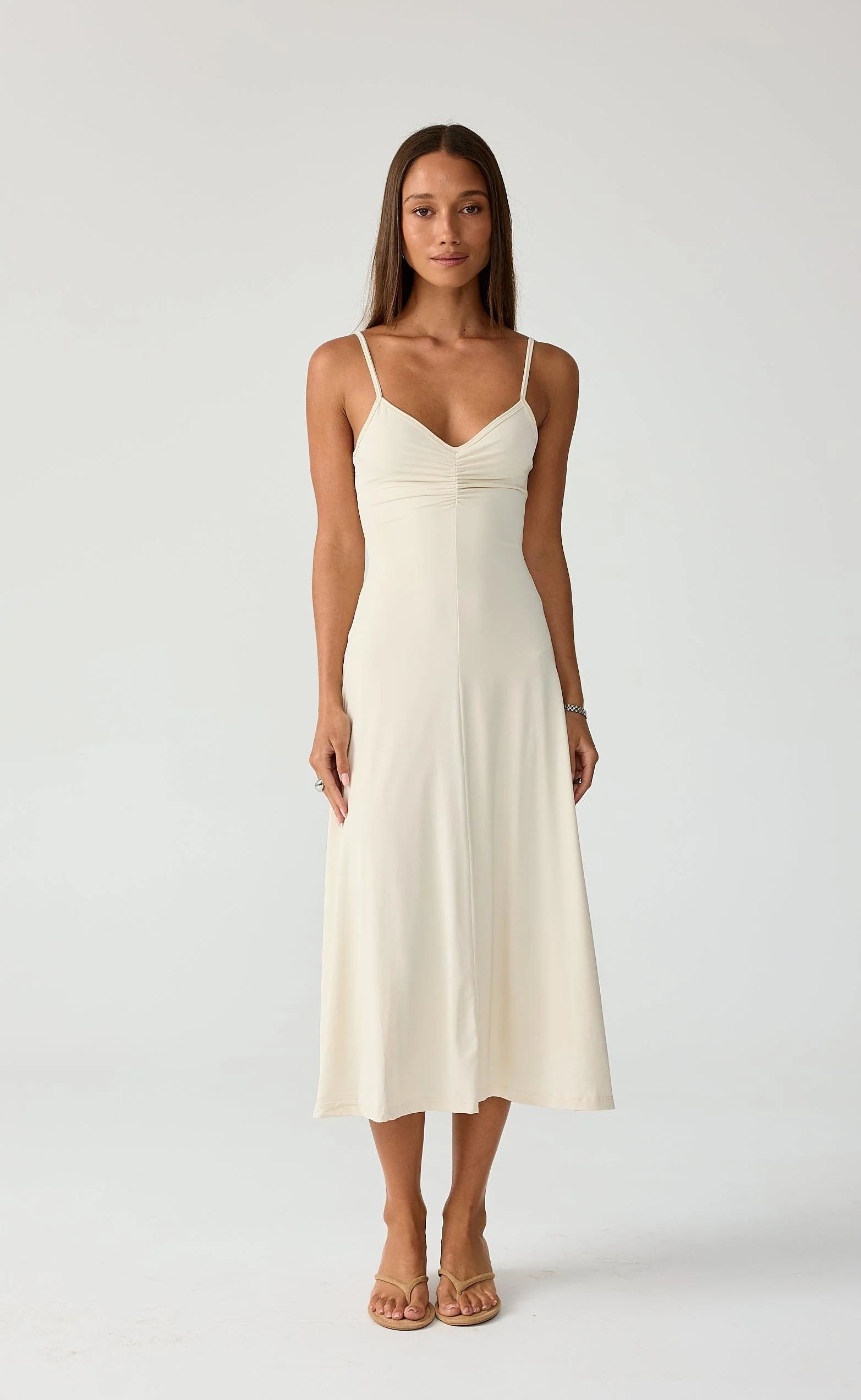 Poppy Midi Dress (Oat) - Image 5