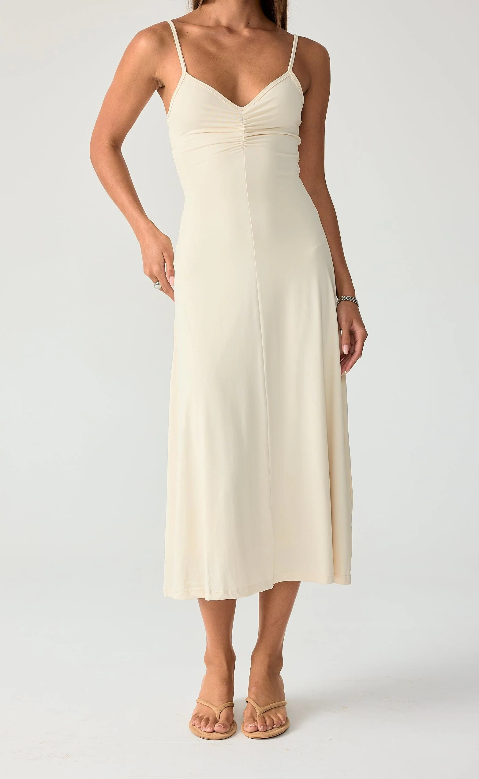 Poppy Midi Dress (Oat) - Image 7