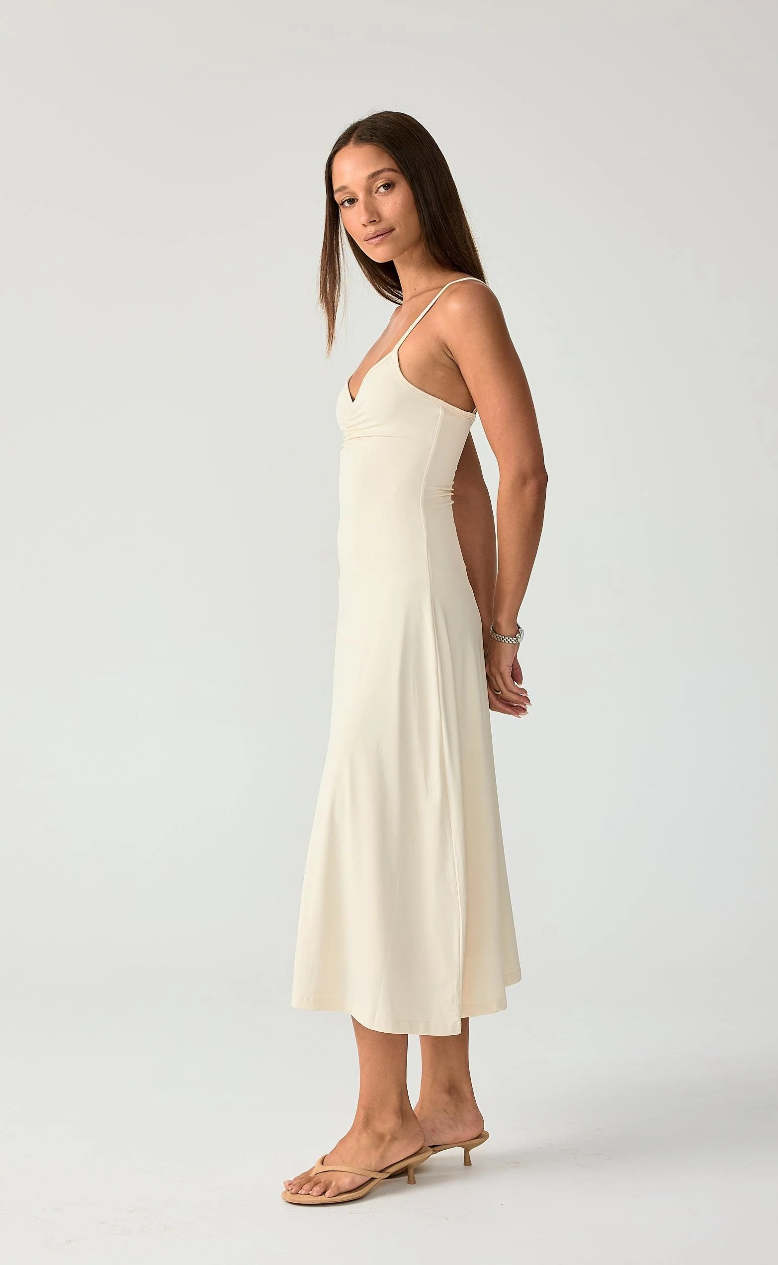 Poppy Midi Dress (Oat) - Image 8