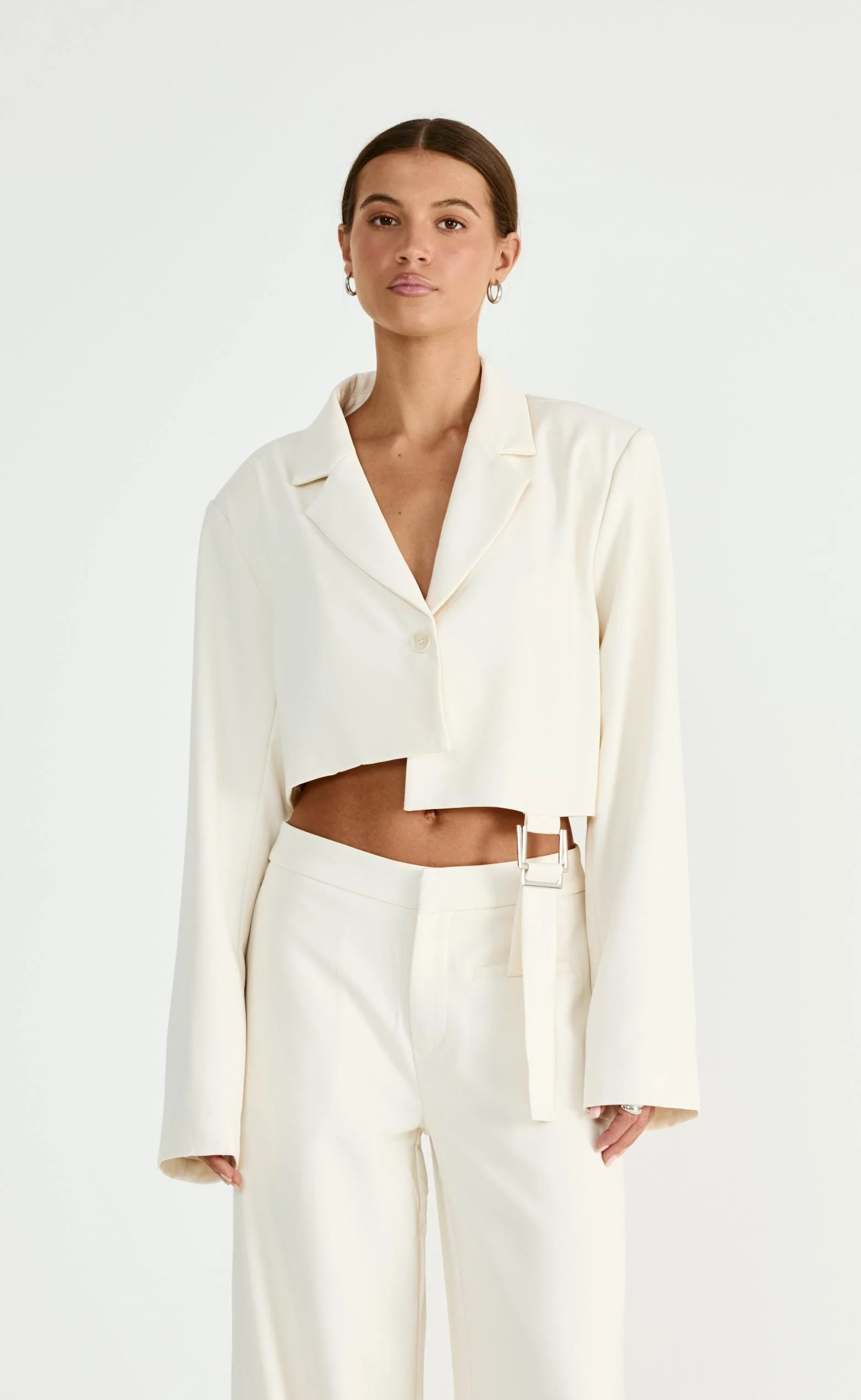 Reed Cropped Blazer (Oat) - Image 6