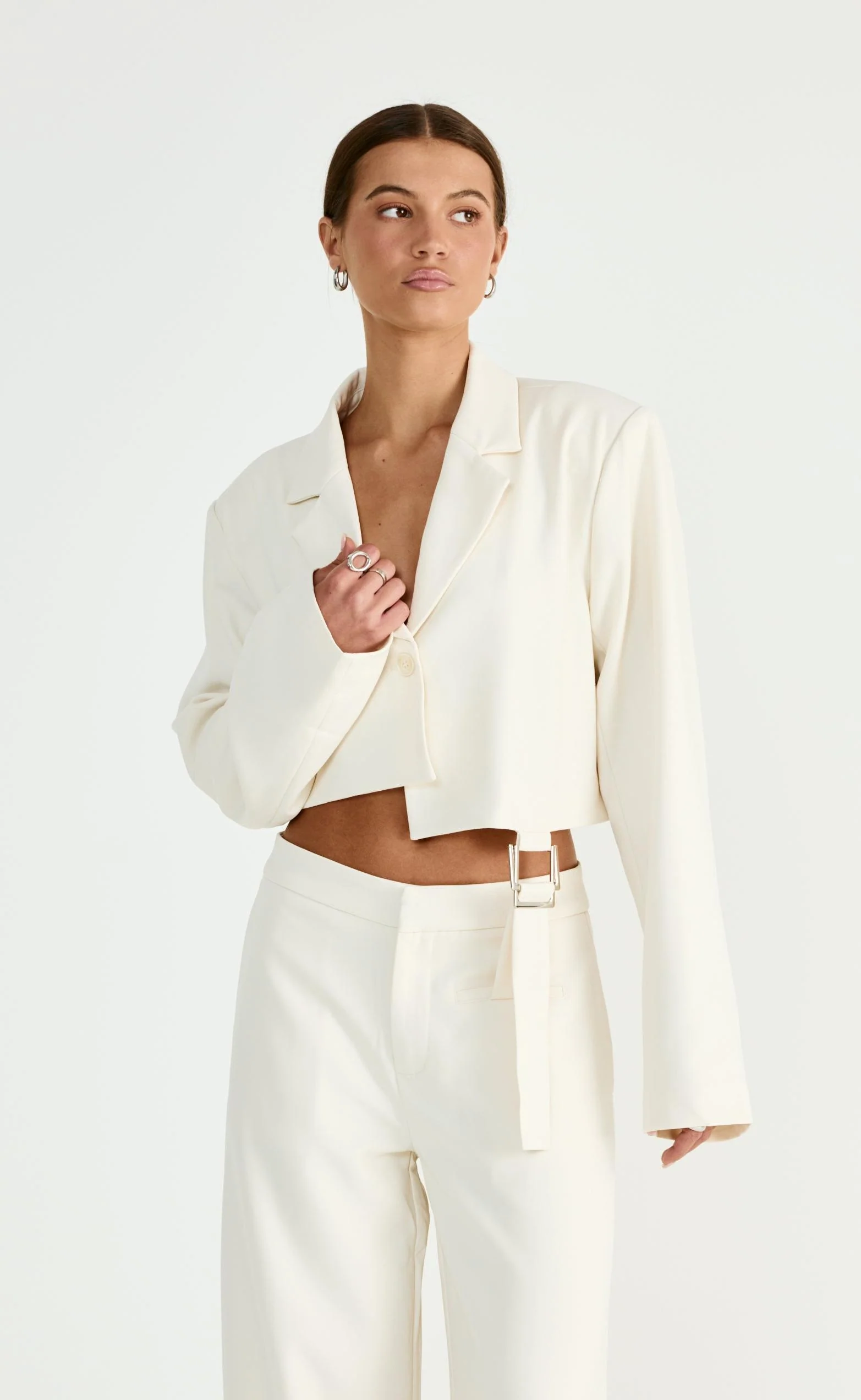Reed Cropped Blazer (Oat) - Image 7