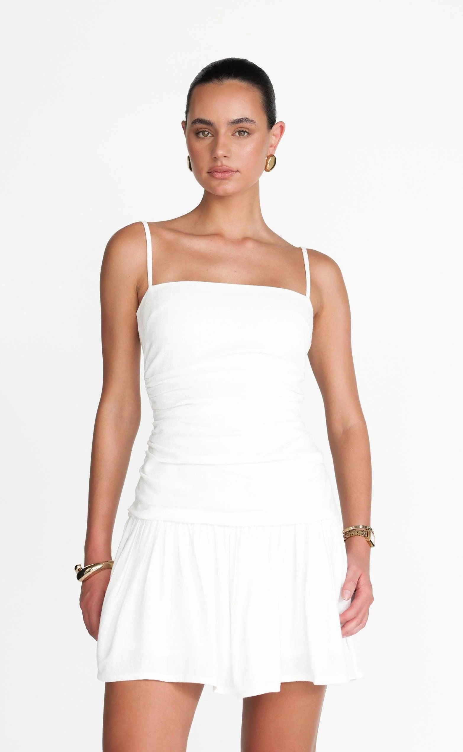 Reese Mini Dress (White) - Image 3