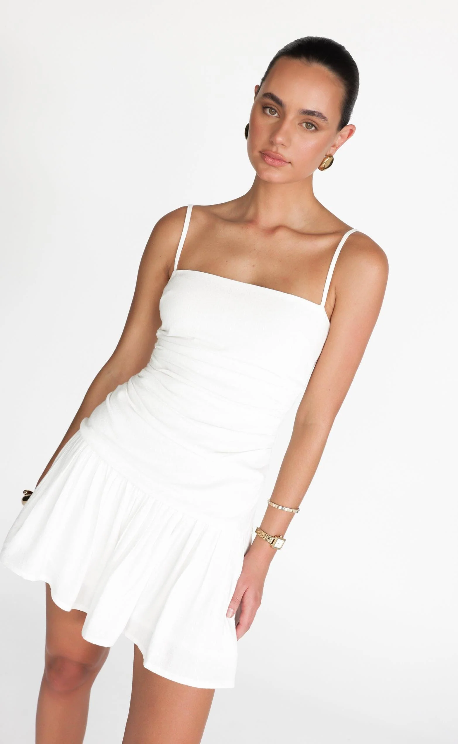 Reese Mini Dress (White) - Image 5