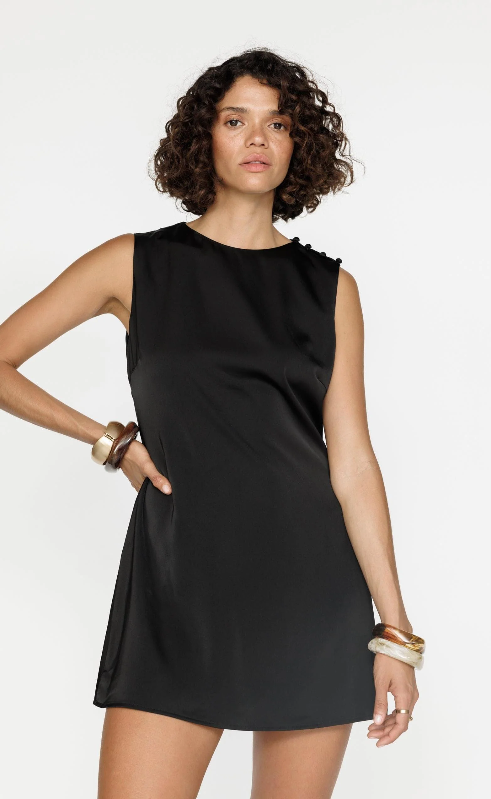 Rikke Mini Dress (Black) - Image 5