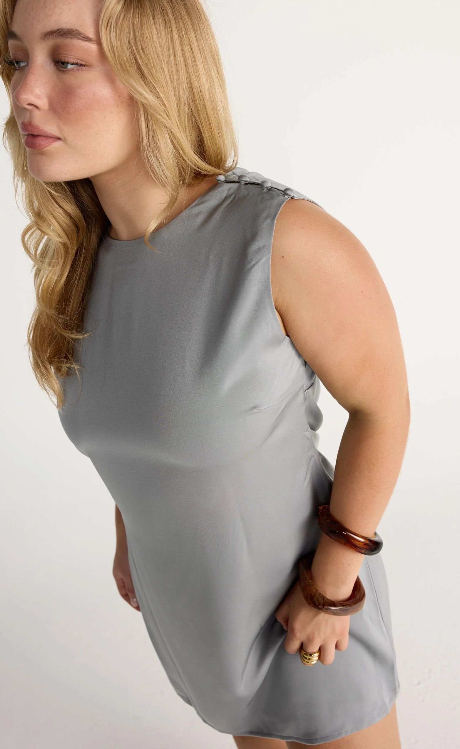 Rikke Mini Dress (Smokey Blue) - Image 6