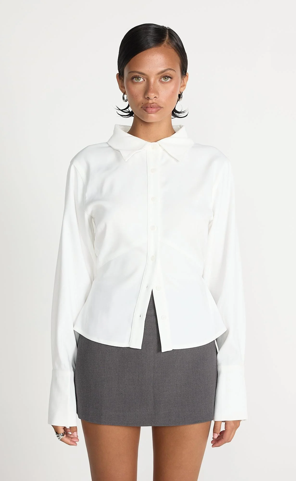 Rosalinda Mini Skirt (Textured Slate) - Image 10