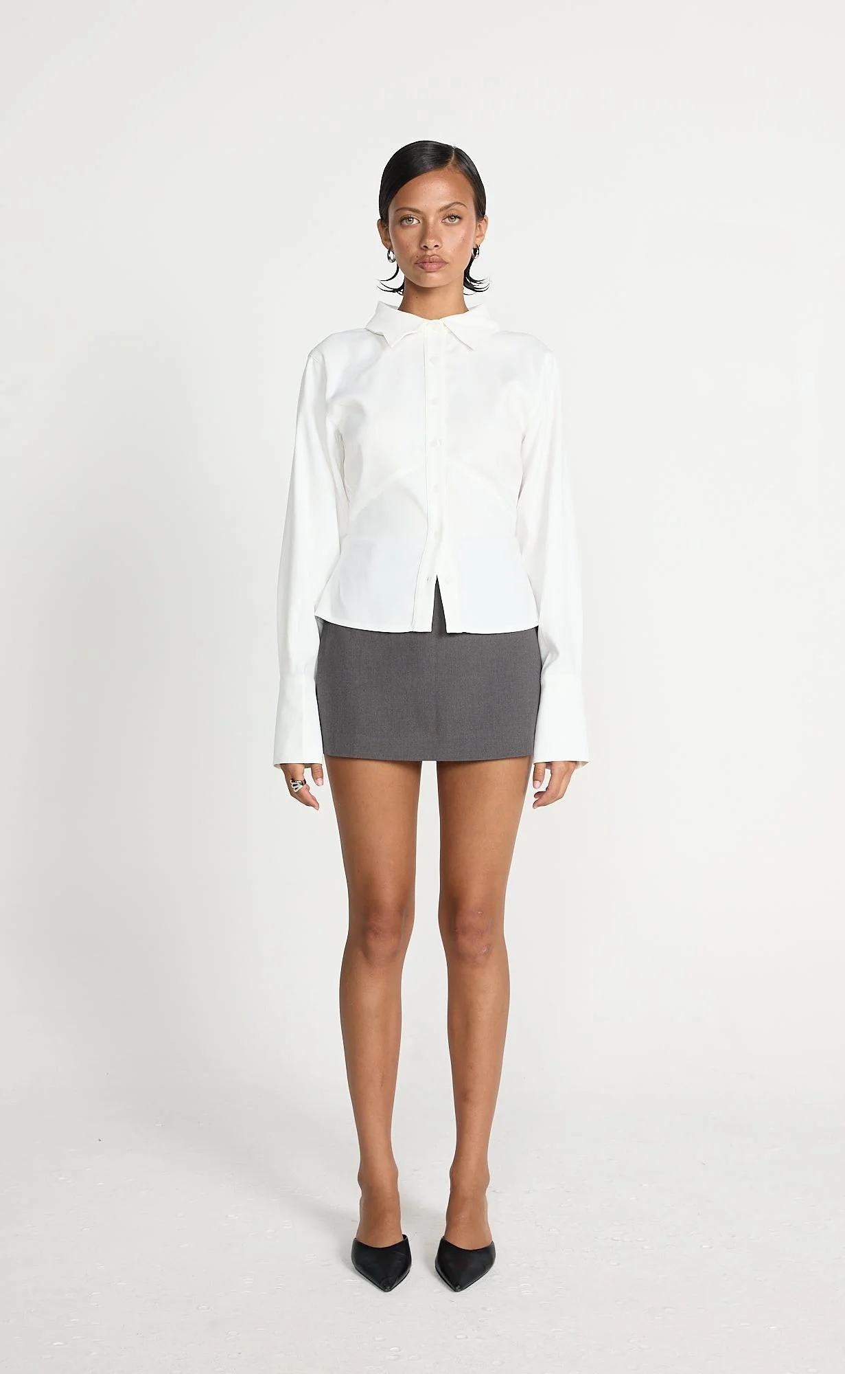 Rosalinda Mini Skirt (Textured Slate) - Image 5
