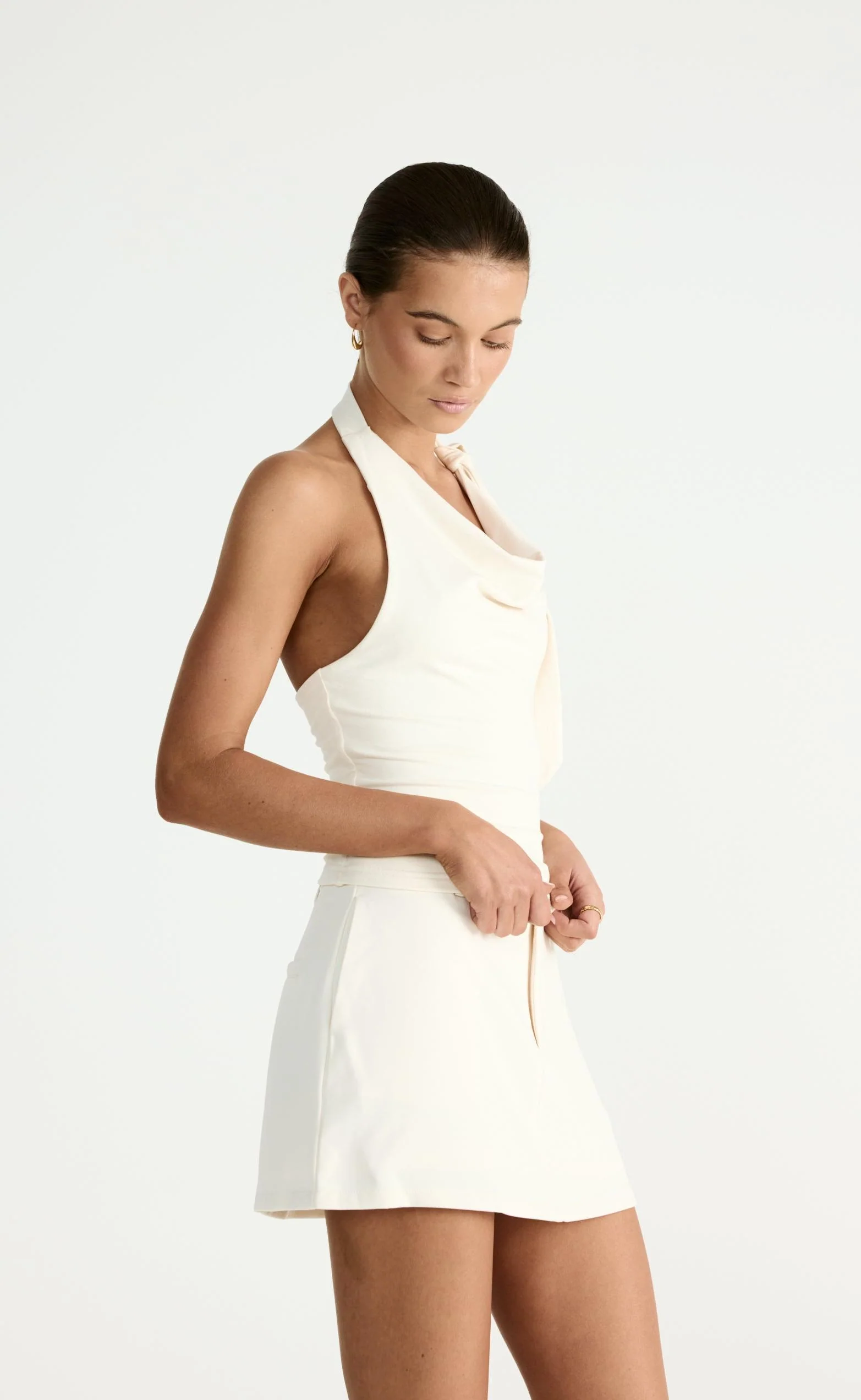 Roshan Mini Skirt (Oat) - Image 8