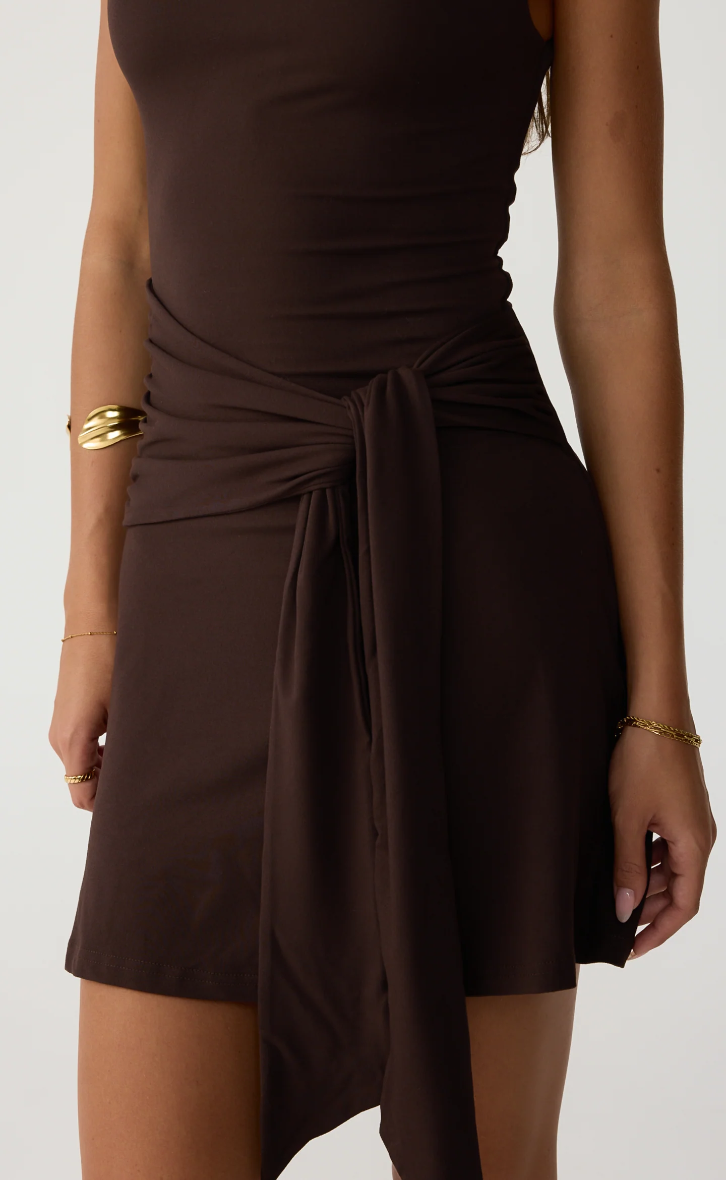 Routine Mini Dress (Chocolate) - Image 6