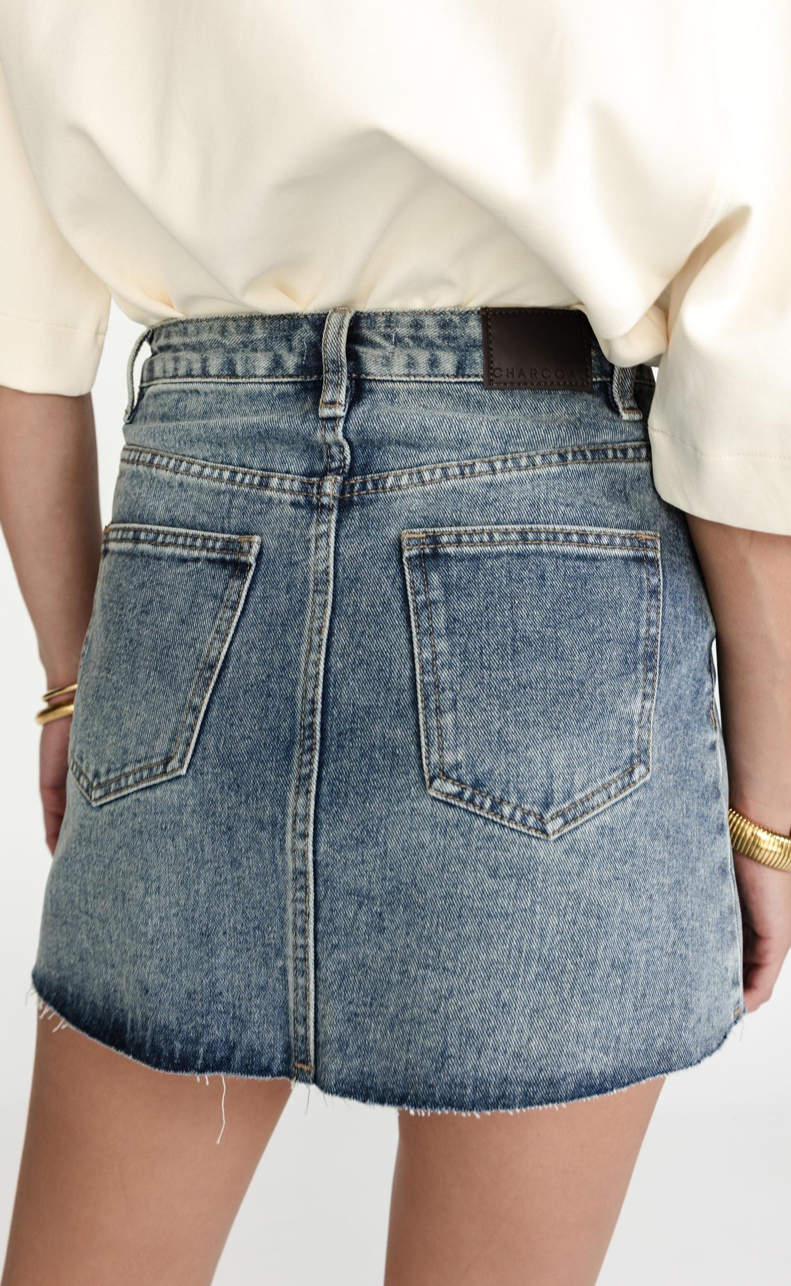 Rowan Denim Mini Skirt (Faded) - Image 7