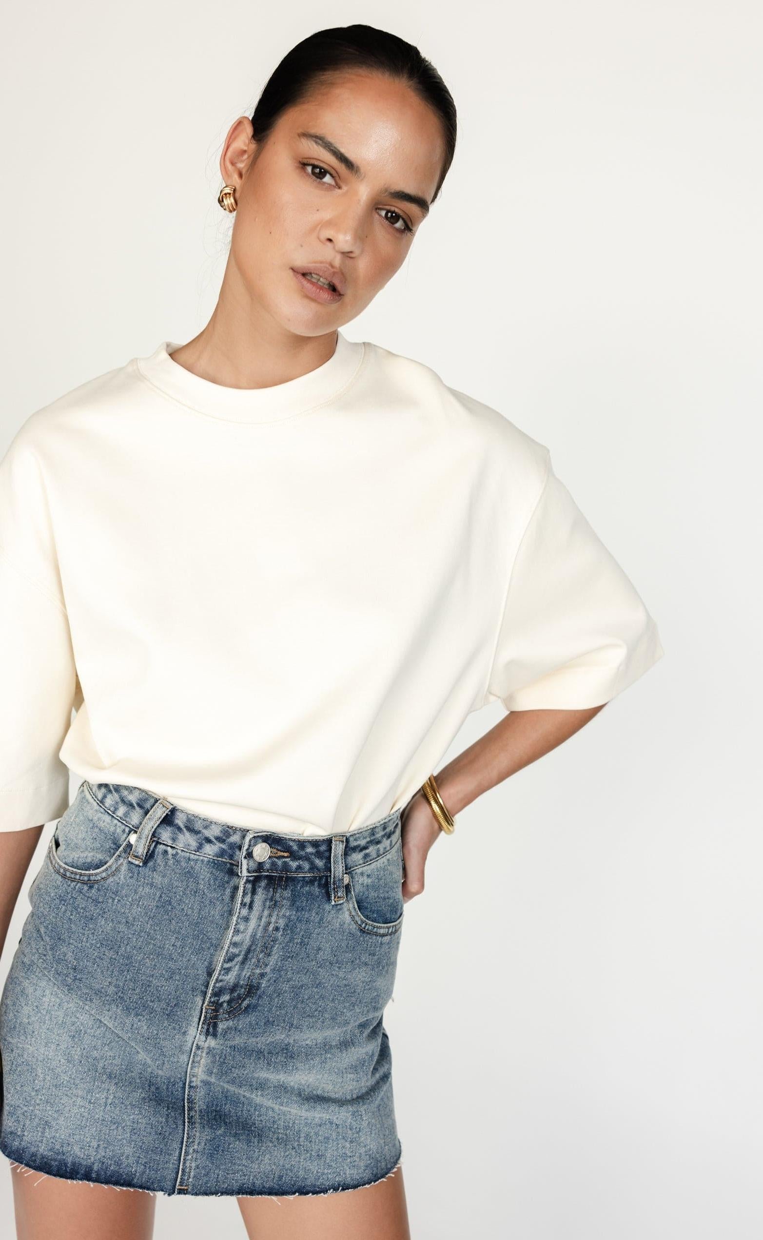 Rowan Denim Mini Skirt (Faded) - Image 8