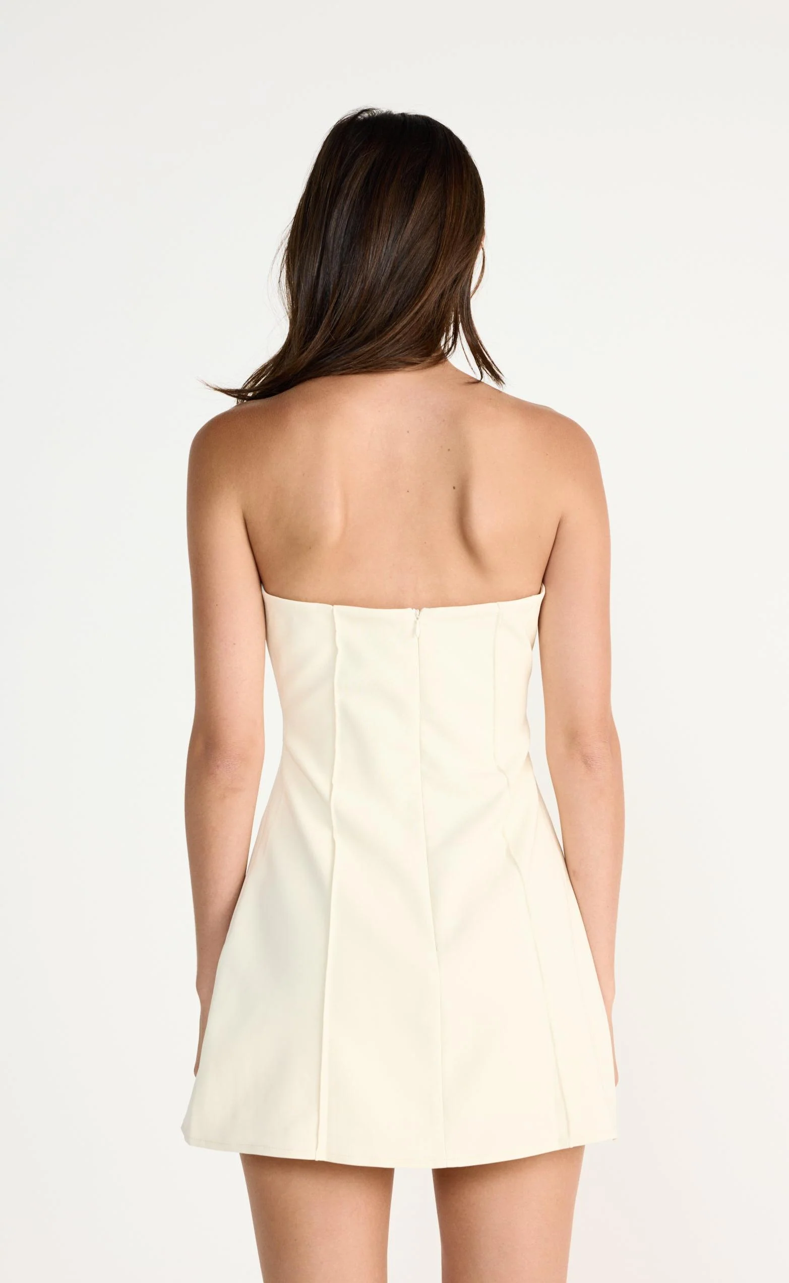 Roxanne Mini Dress (Cream) - Image 3