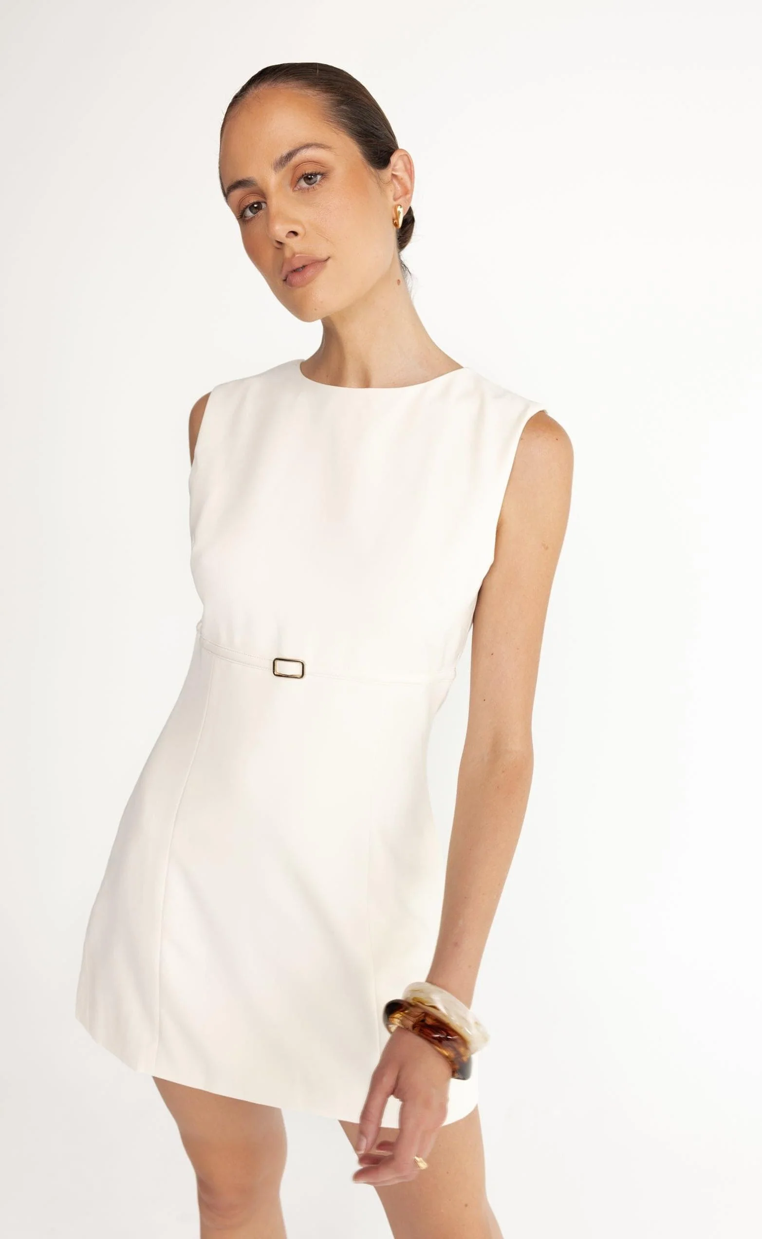 Rukaya Mini Dress (Oat) - Image 3