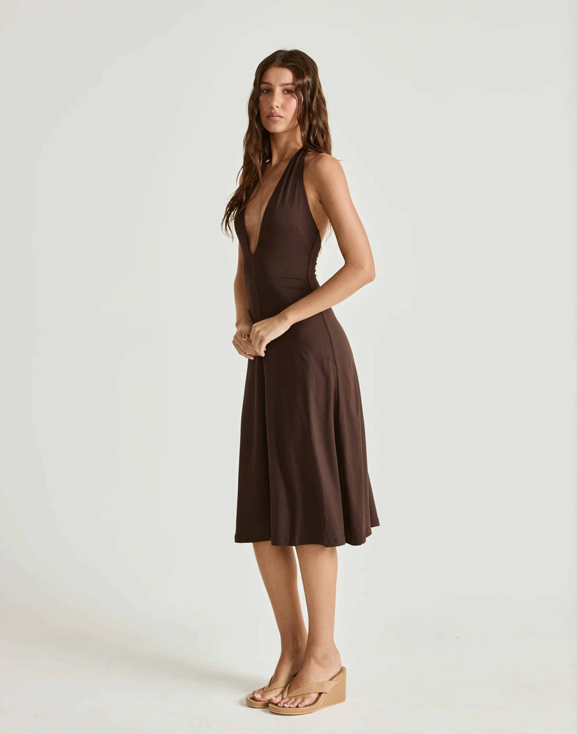 Sable Midi Dress (Chocolate) - Image 5